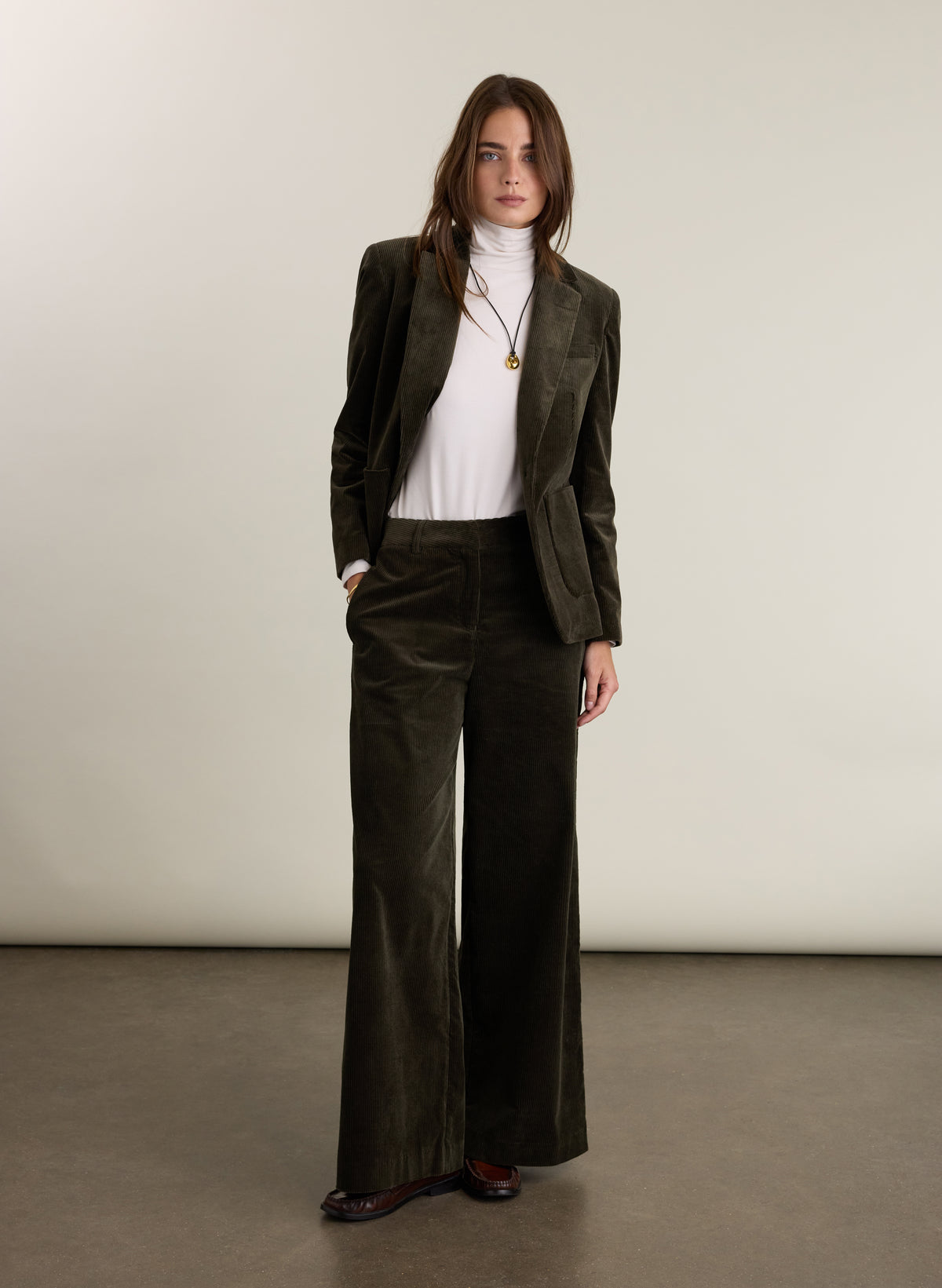 Melis Corduroy Wide Leg Trousers