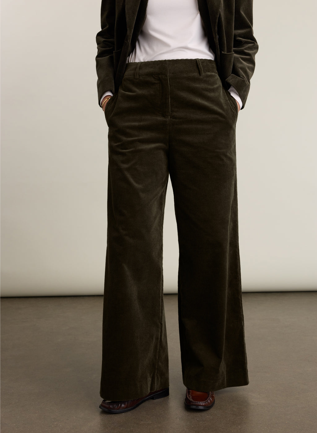 Petite Melis Corduroy Wide Leg Trousers
