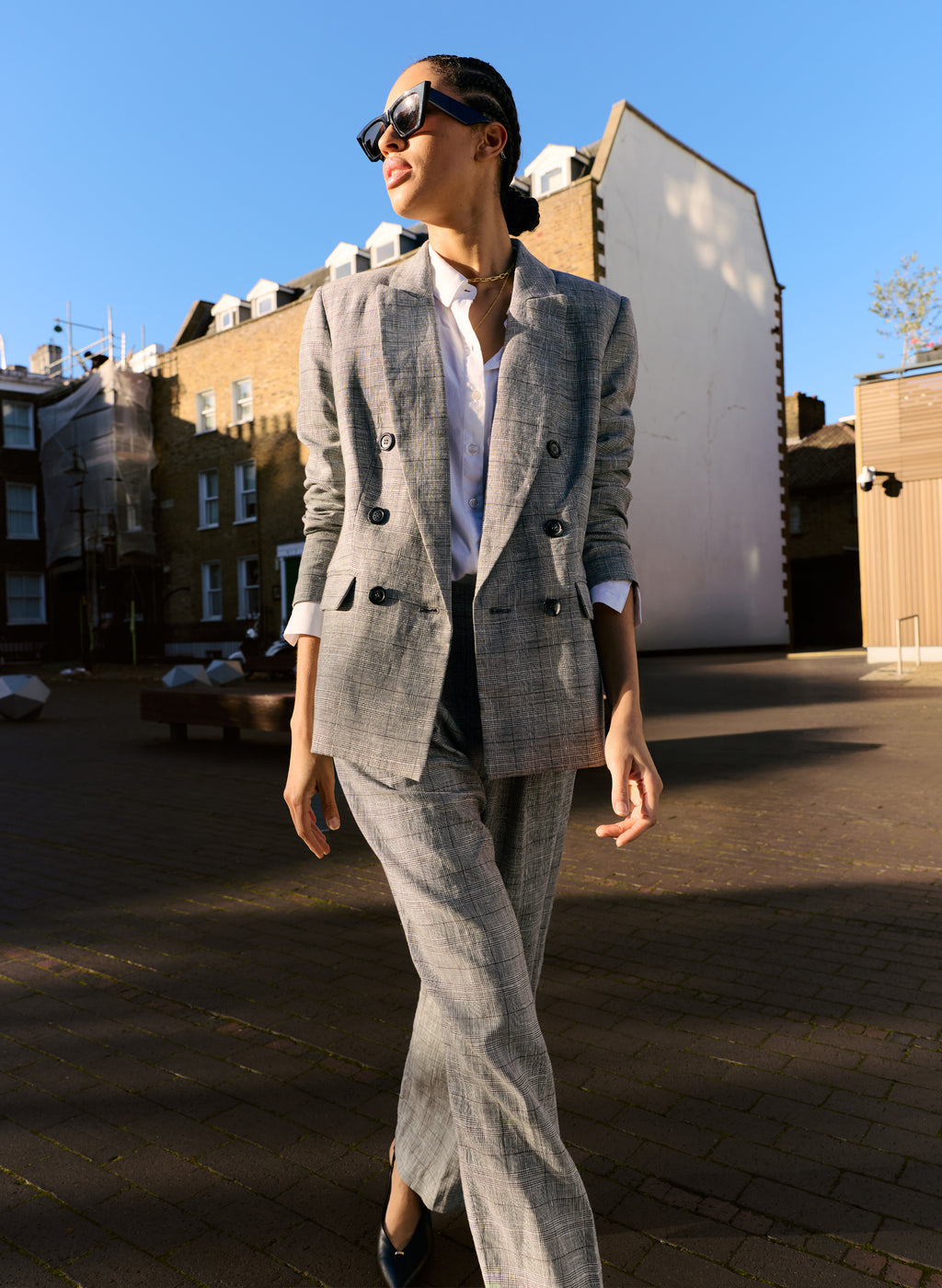 Lester Linen Blend Wide Leg Trousers