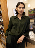 Roxy Satin Tie Blouse