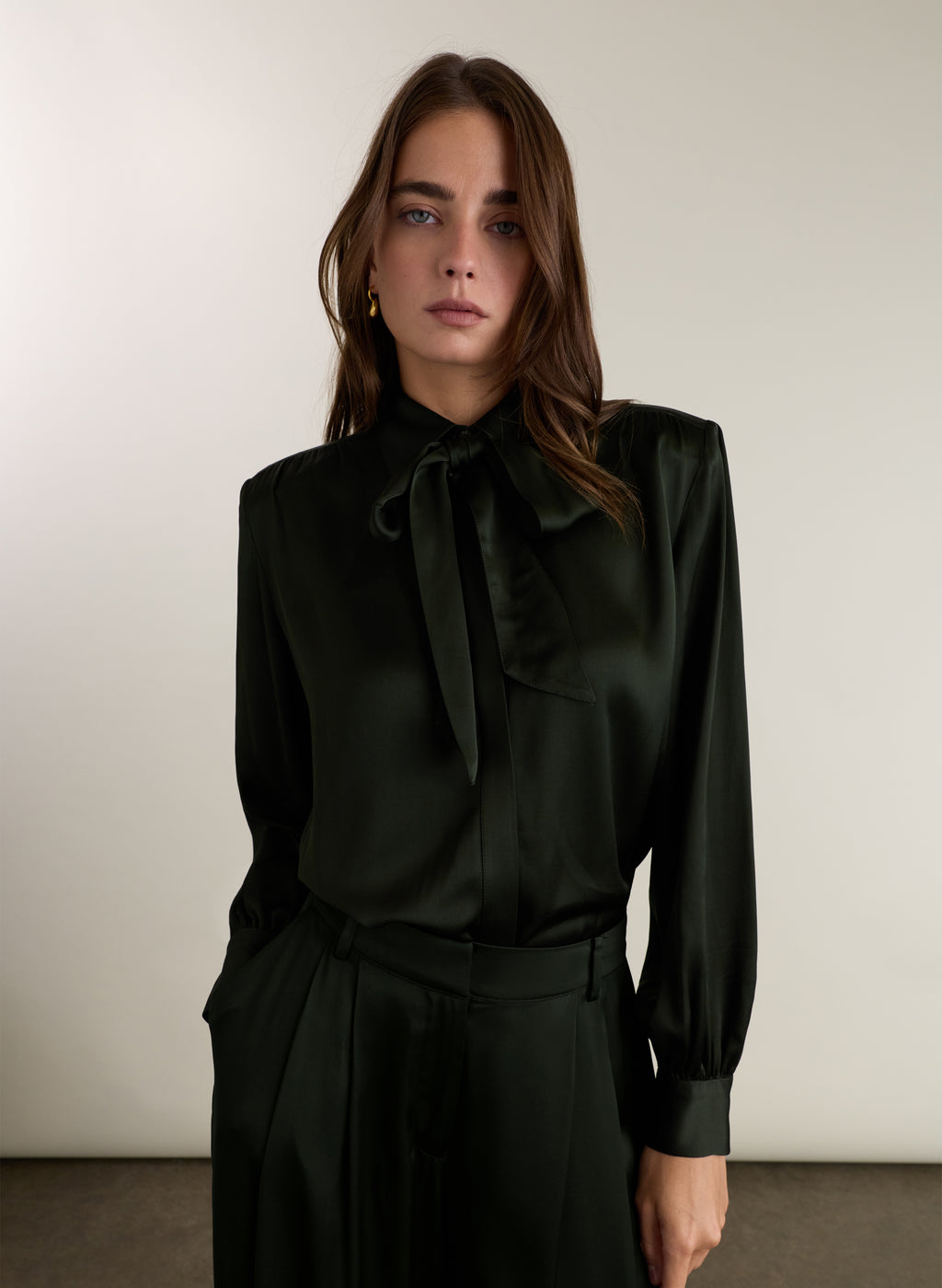 Roxy Satin Tie Blouse