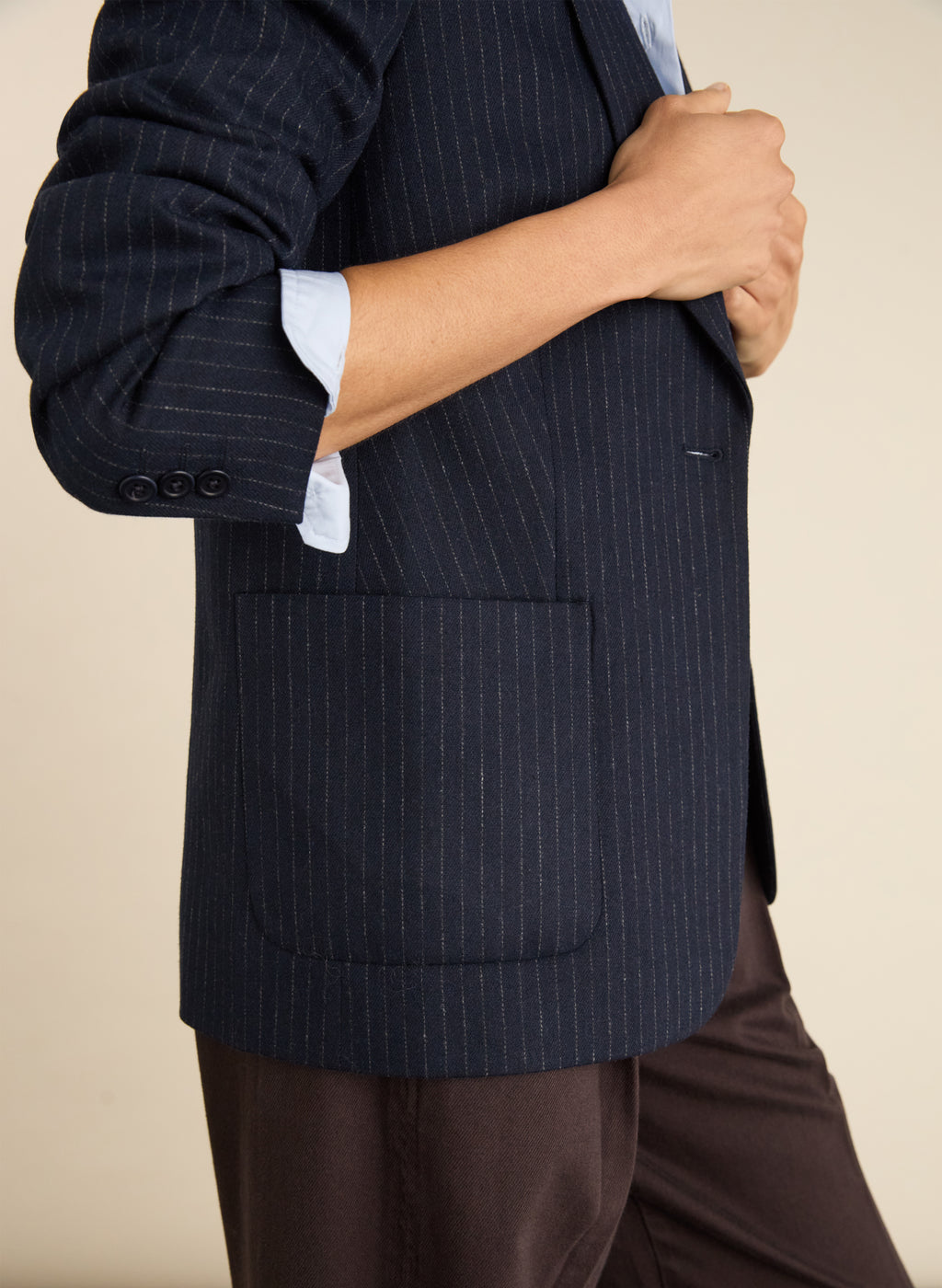 Carson Wool Blend Pinstripe Blazer