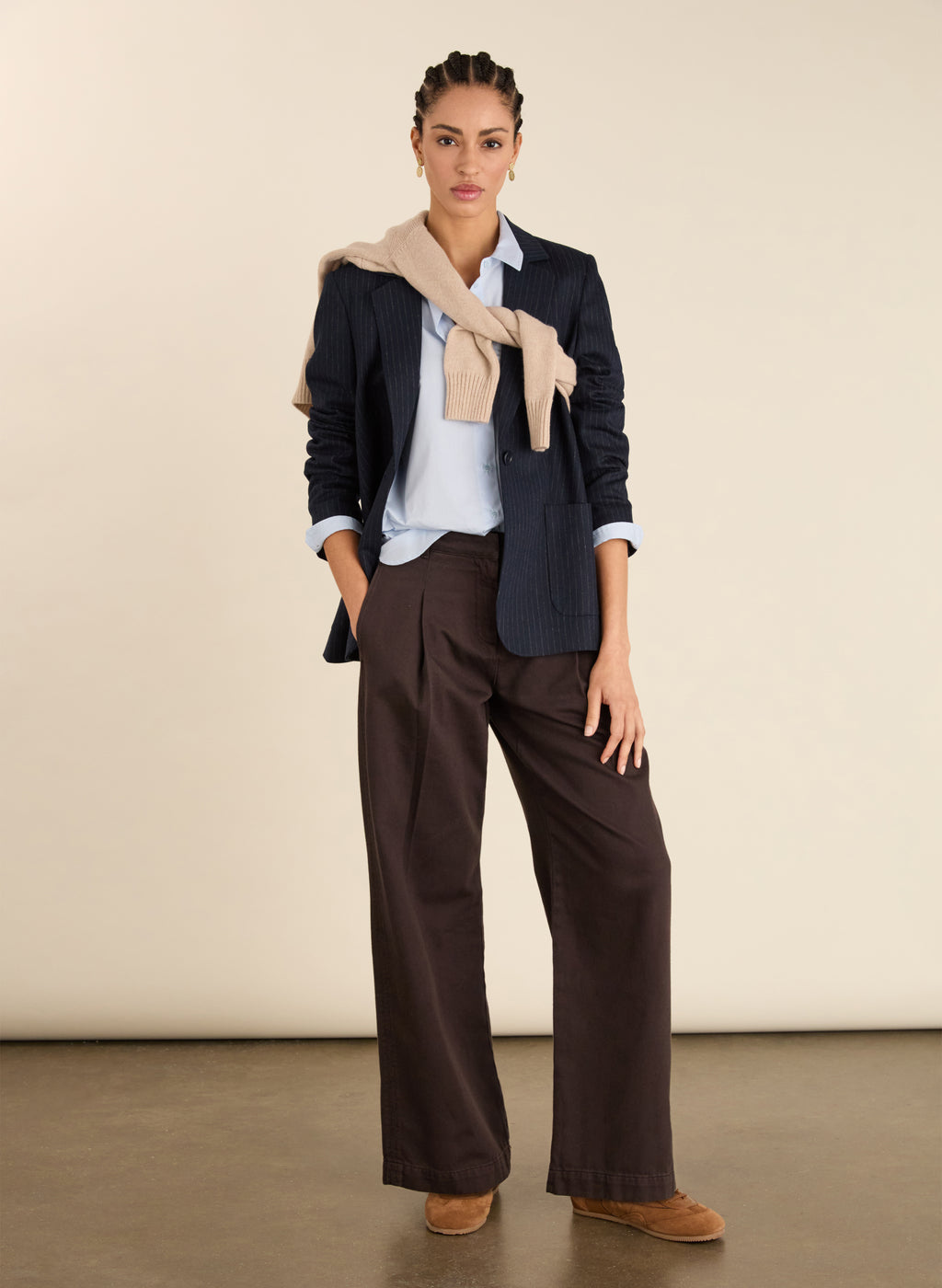 Carson Wool Blend Pinstripe Blazer