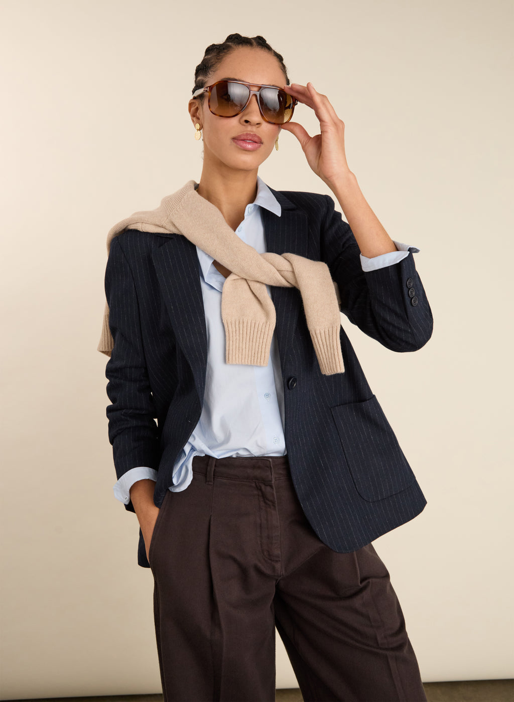 Carson Wool Blend Pinstripe Blazer