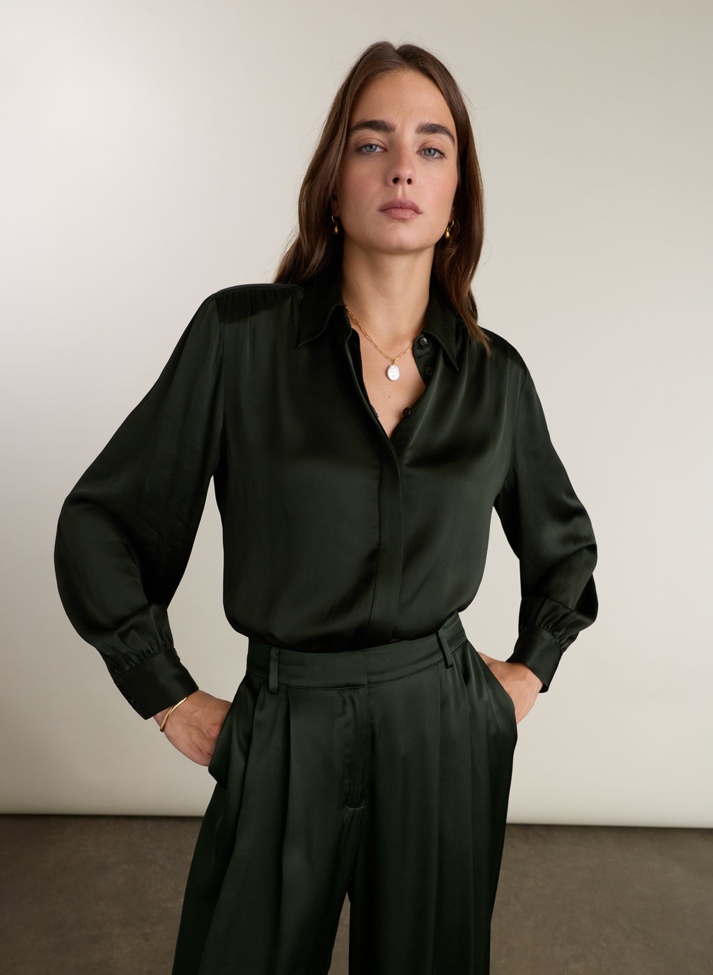Roxy Satin Tie Blouse