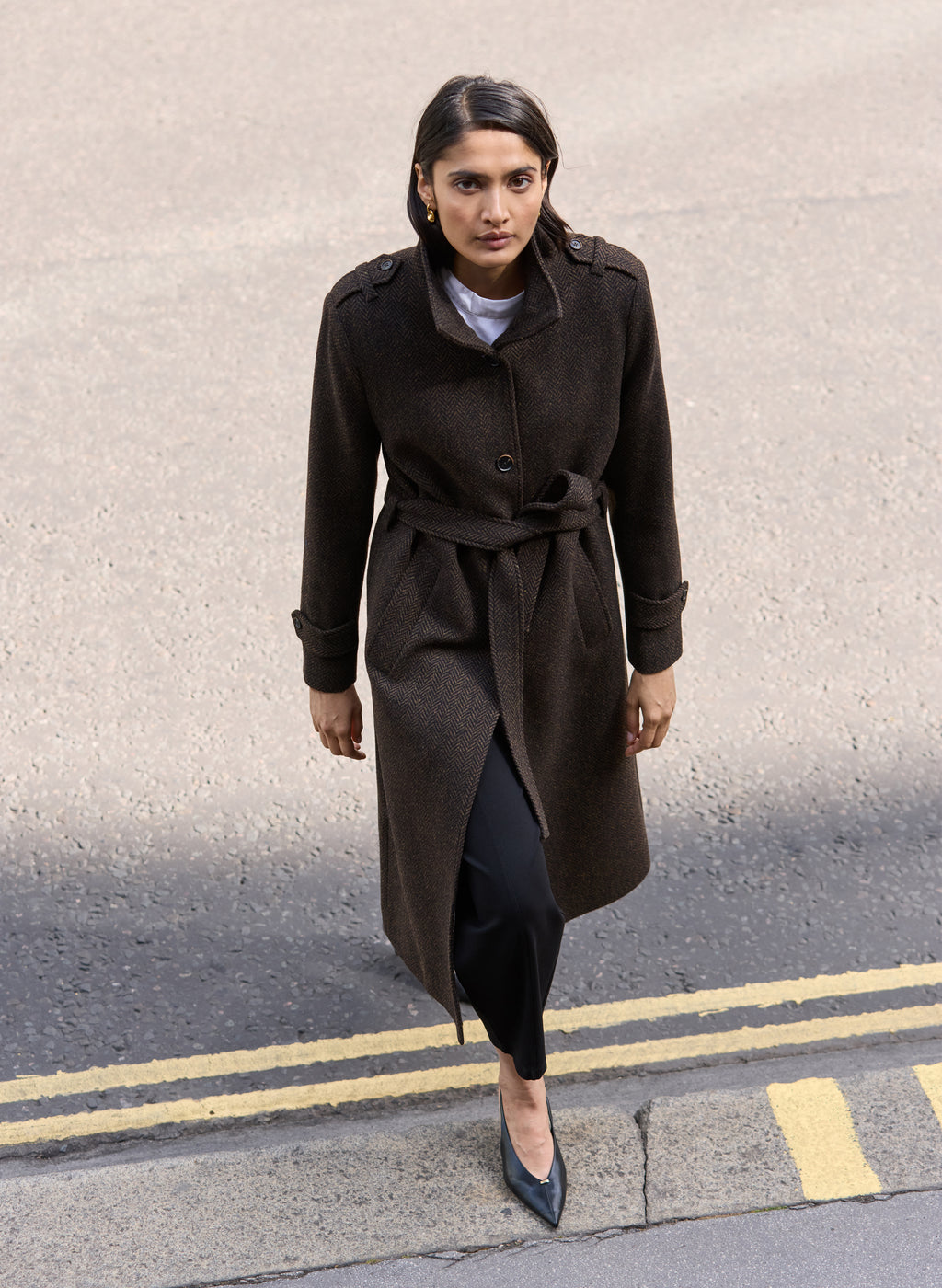 Langley Belted Wool Coat
