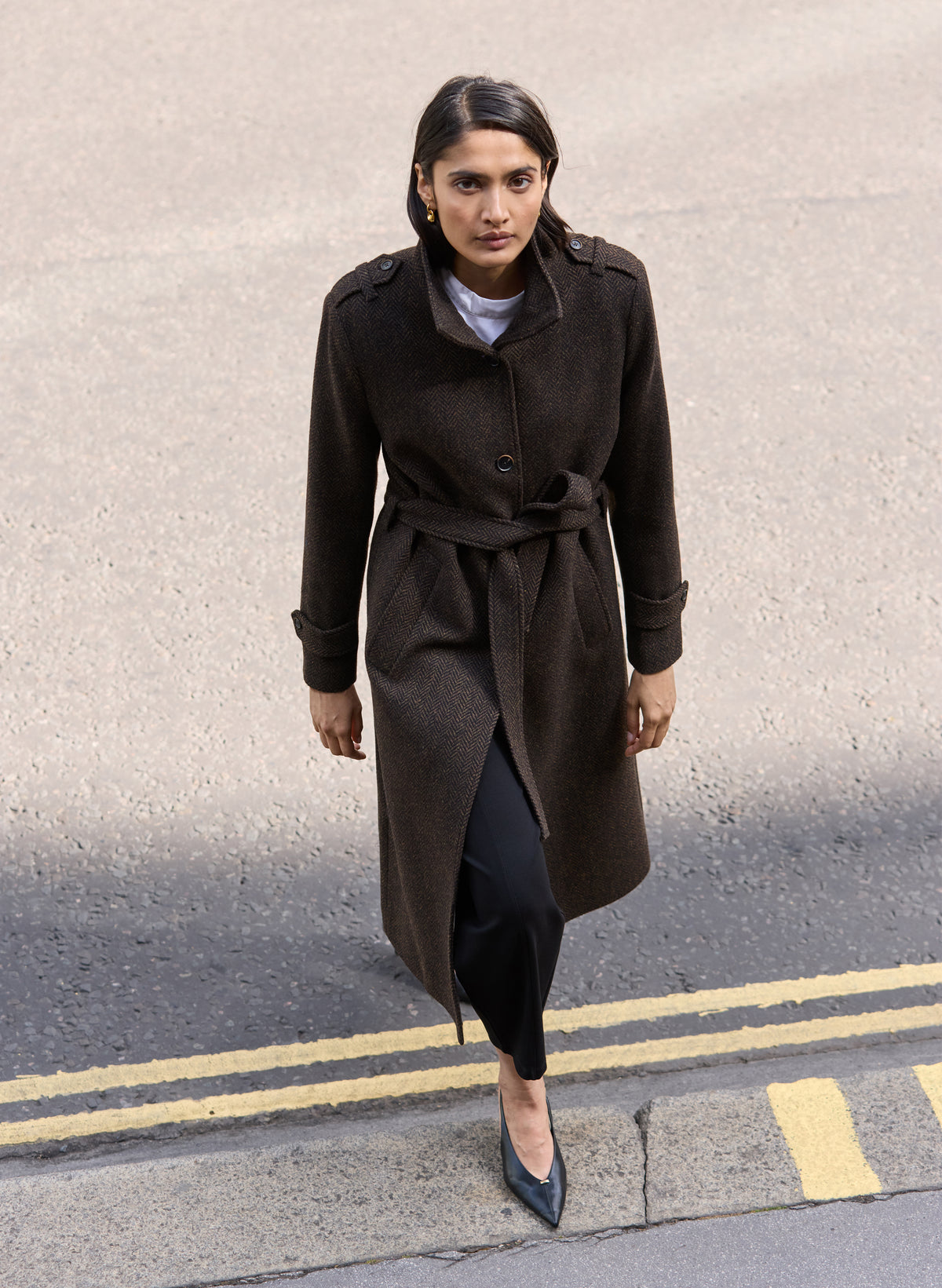 Langley Belted Wool Coat