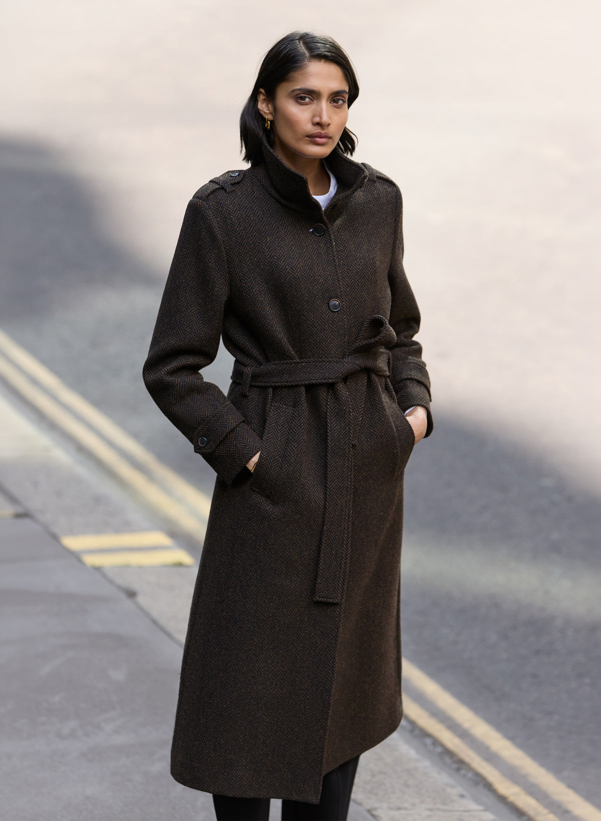 Langley Belted Wool Coat