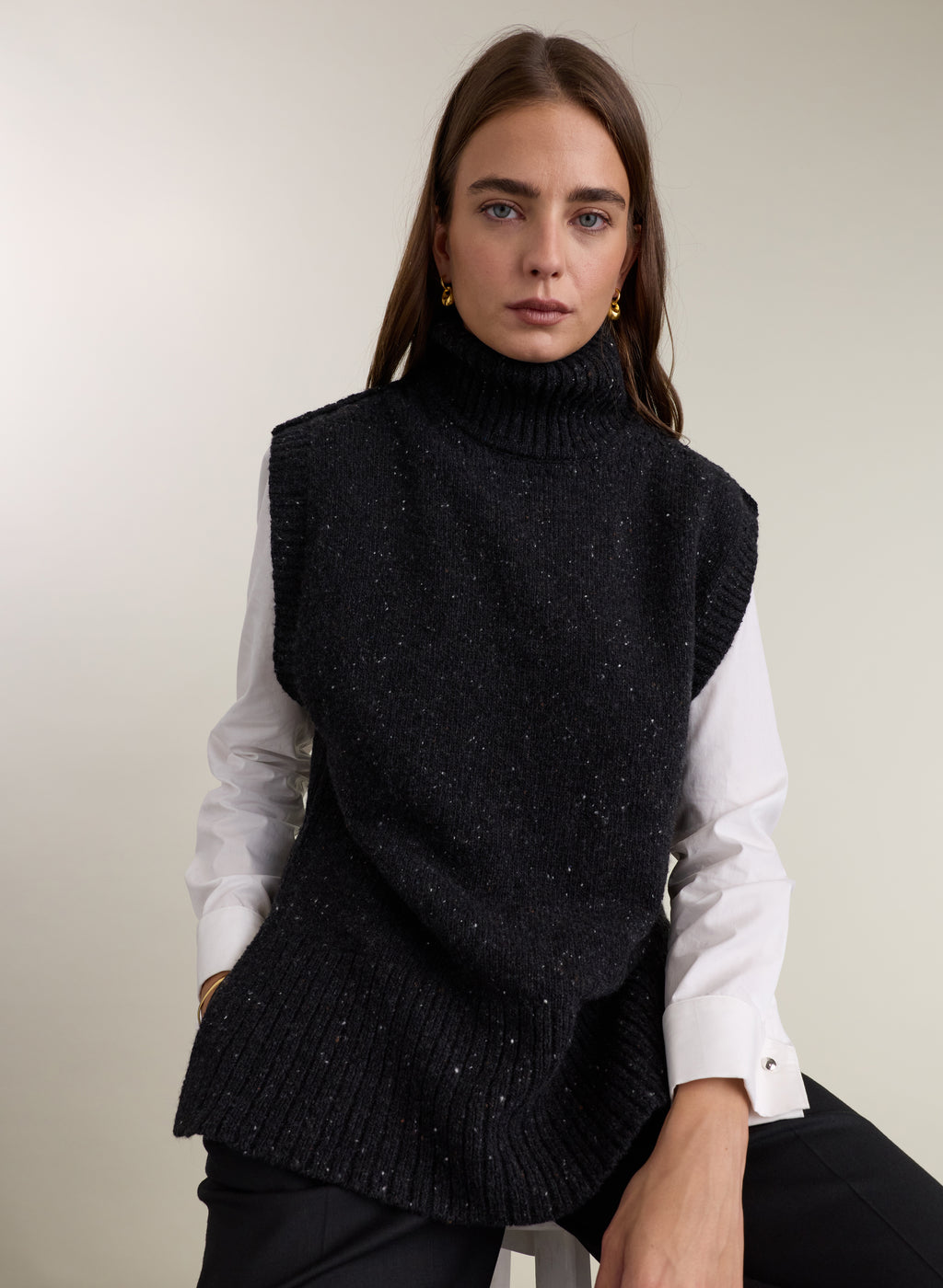 Marylin Turtleneck Knit Vest