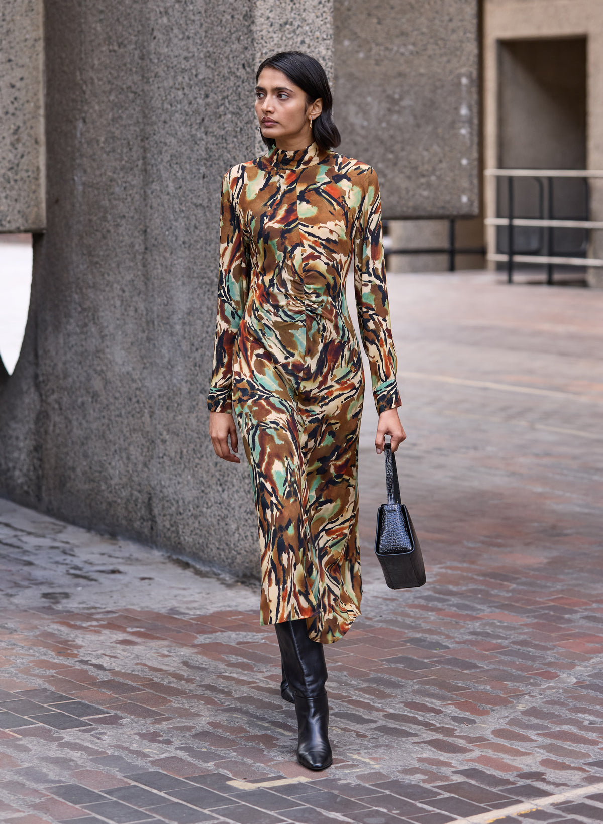 Neesha Printed Fit and Flare Dress