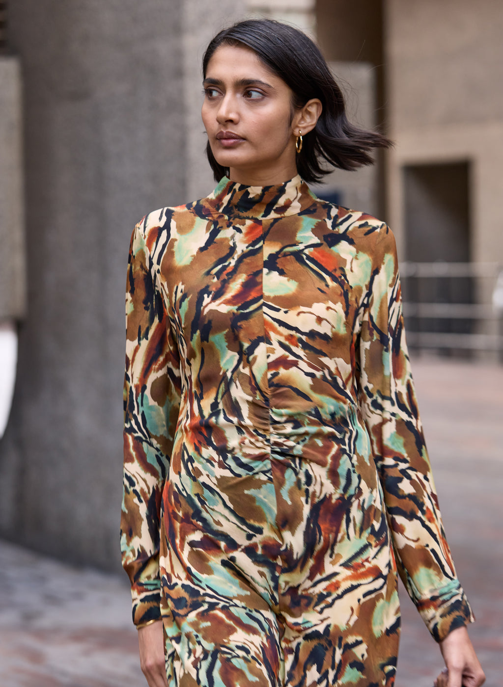 Neesha Printed Fit and Flare Dress