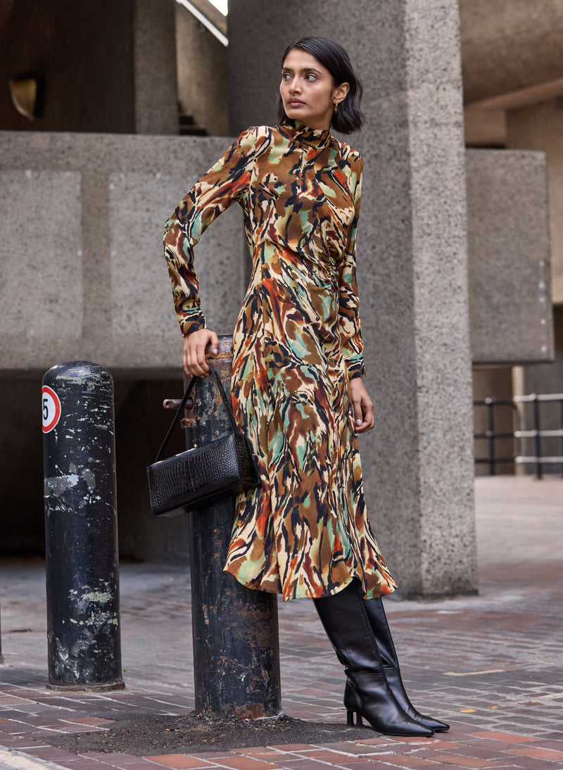 Neesha Printed Fit and Flare Dress