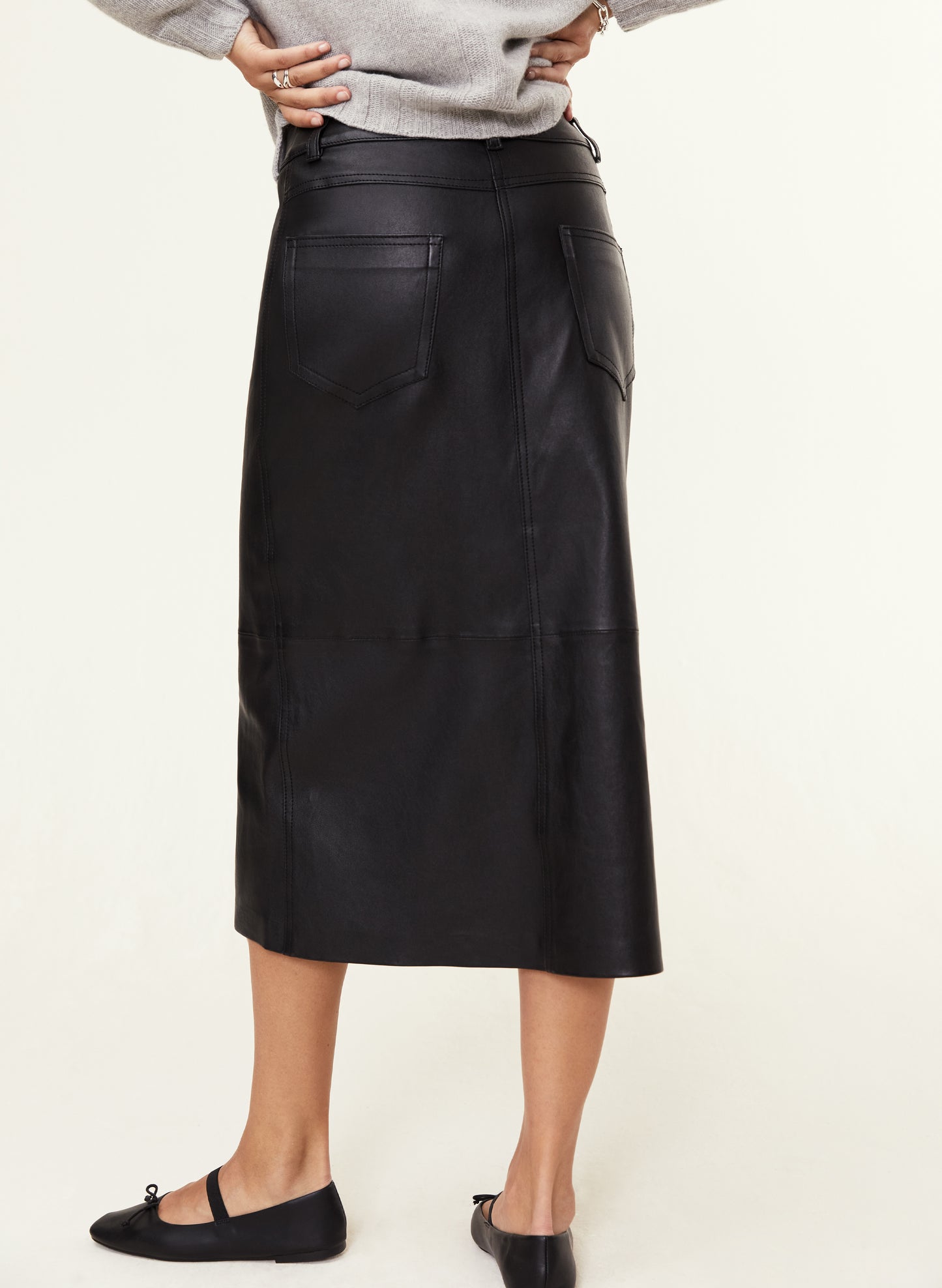 Calandra Leather Skirt 