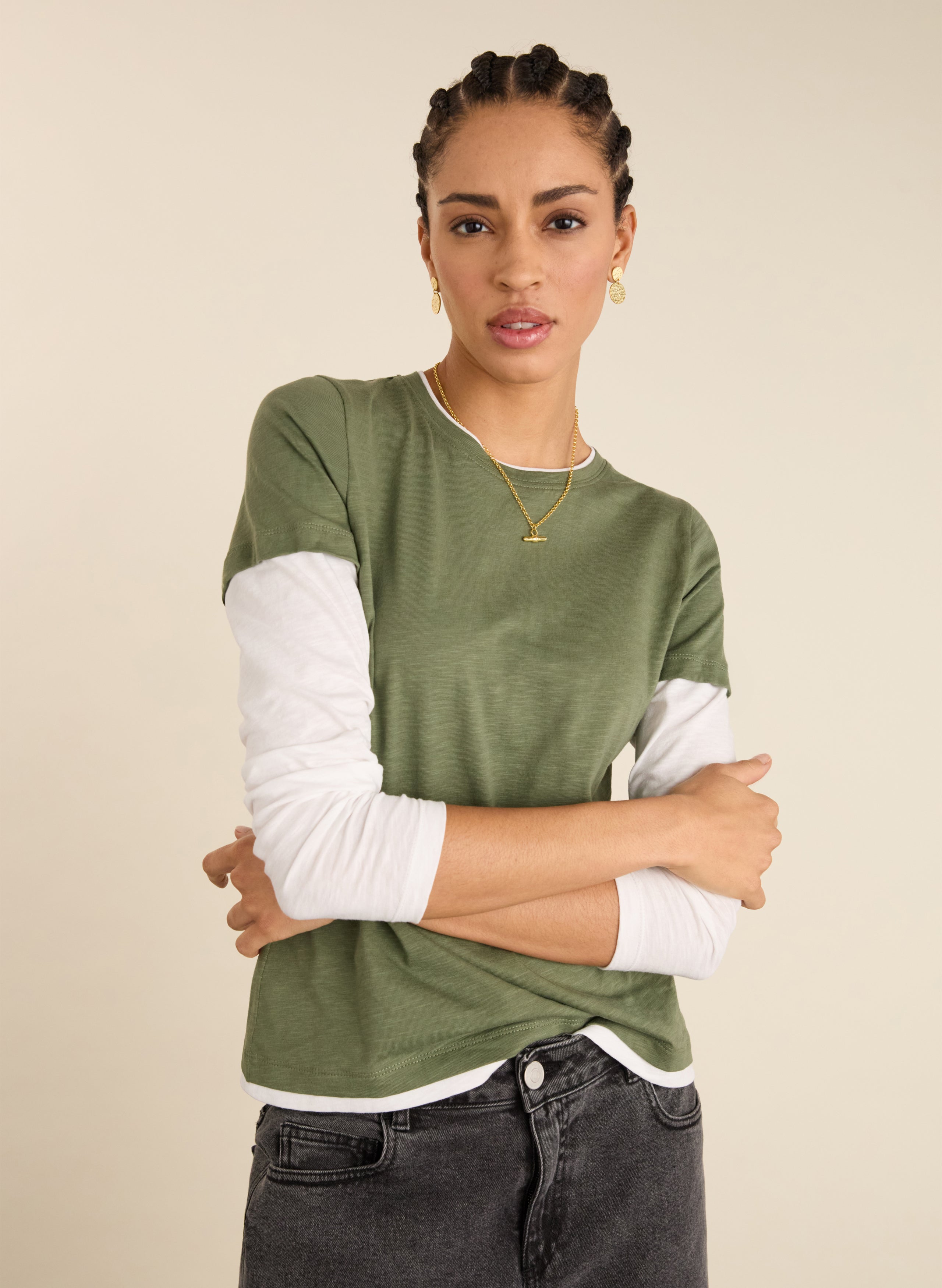 Addie Double Layer Organic Cotton Top