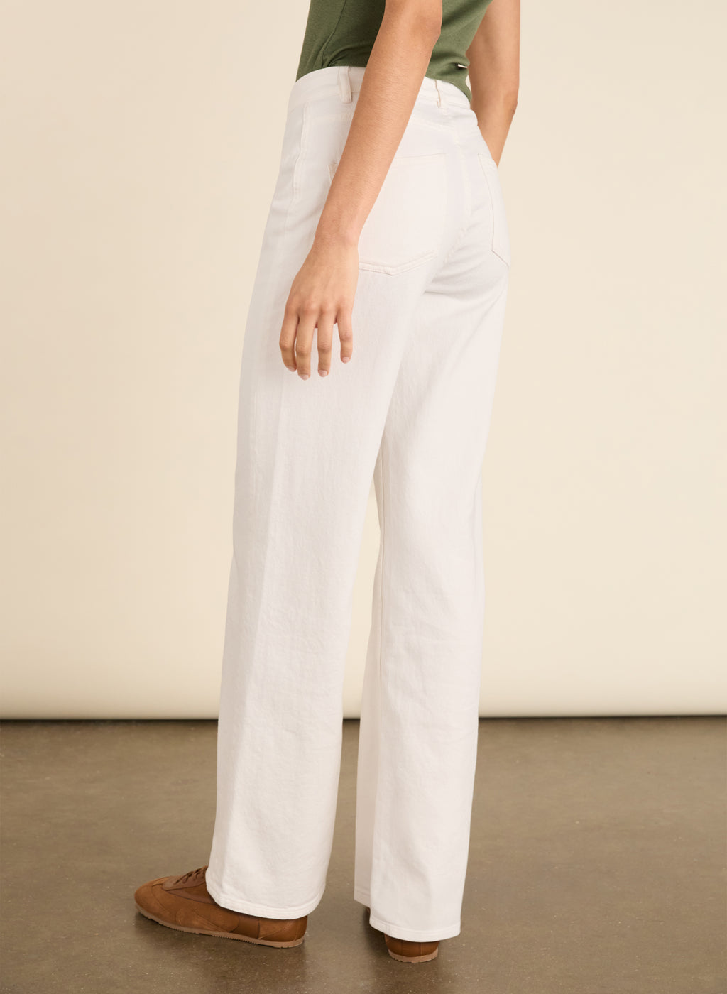 Organic Stretch Cotton Pocket Wide Leg Jeans