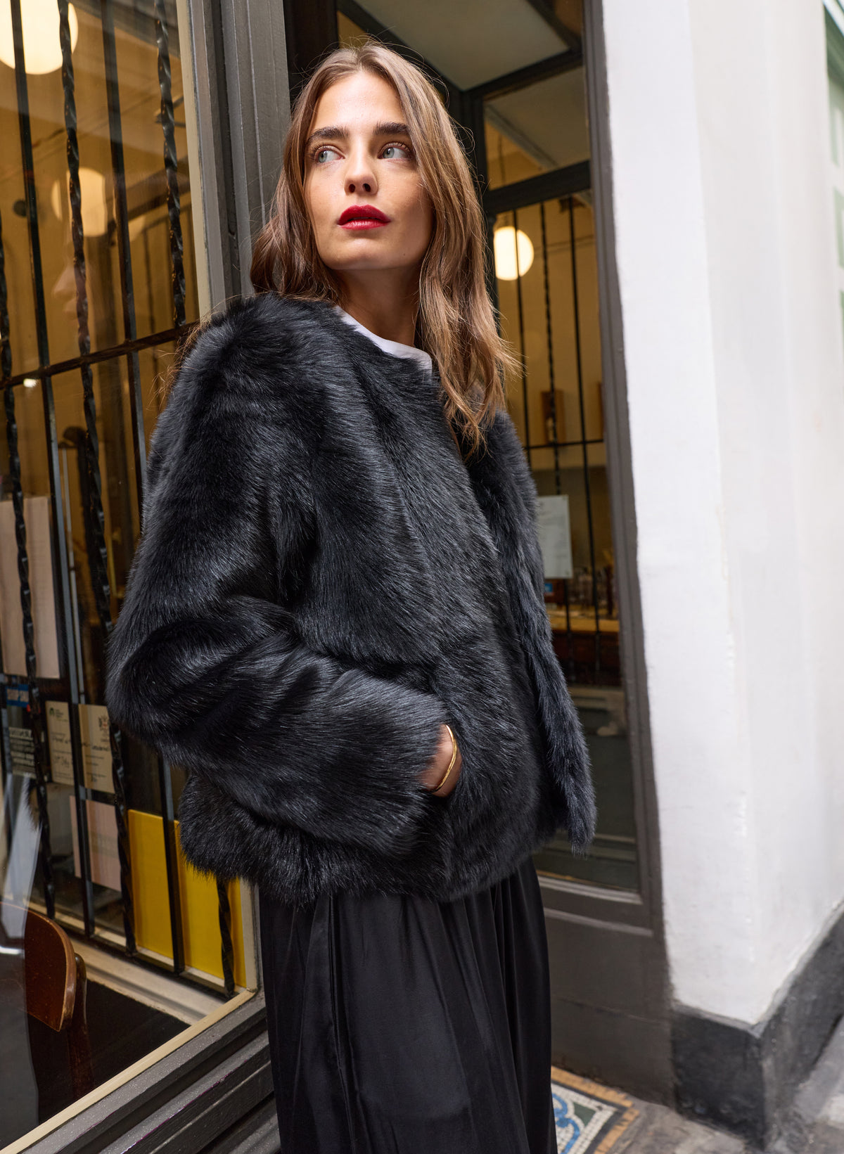 Danni Cropped Sheepskin Coat