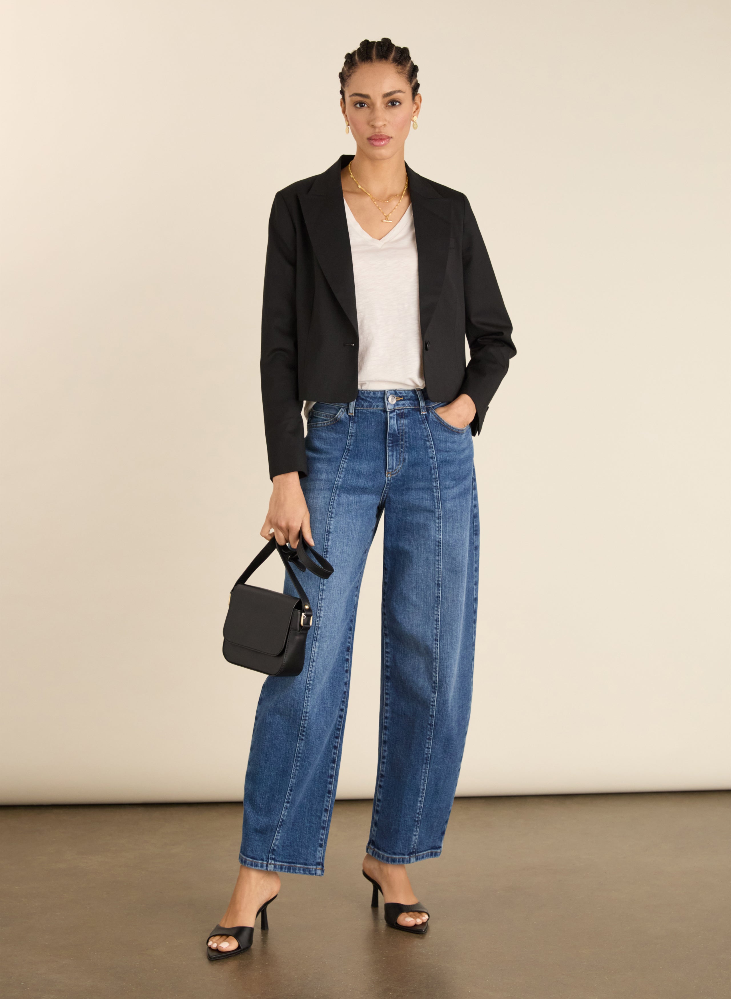Pelin Wool Blend Cropped Blazer