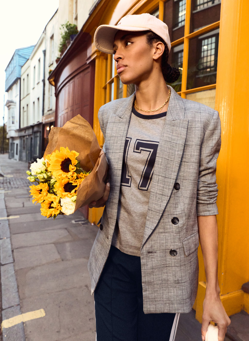 Aaron Organic Cotton Contrast Sleeve Top