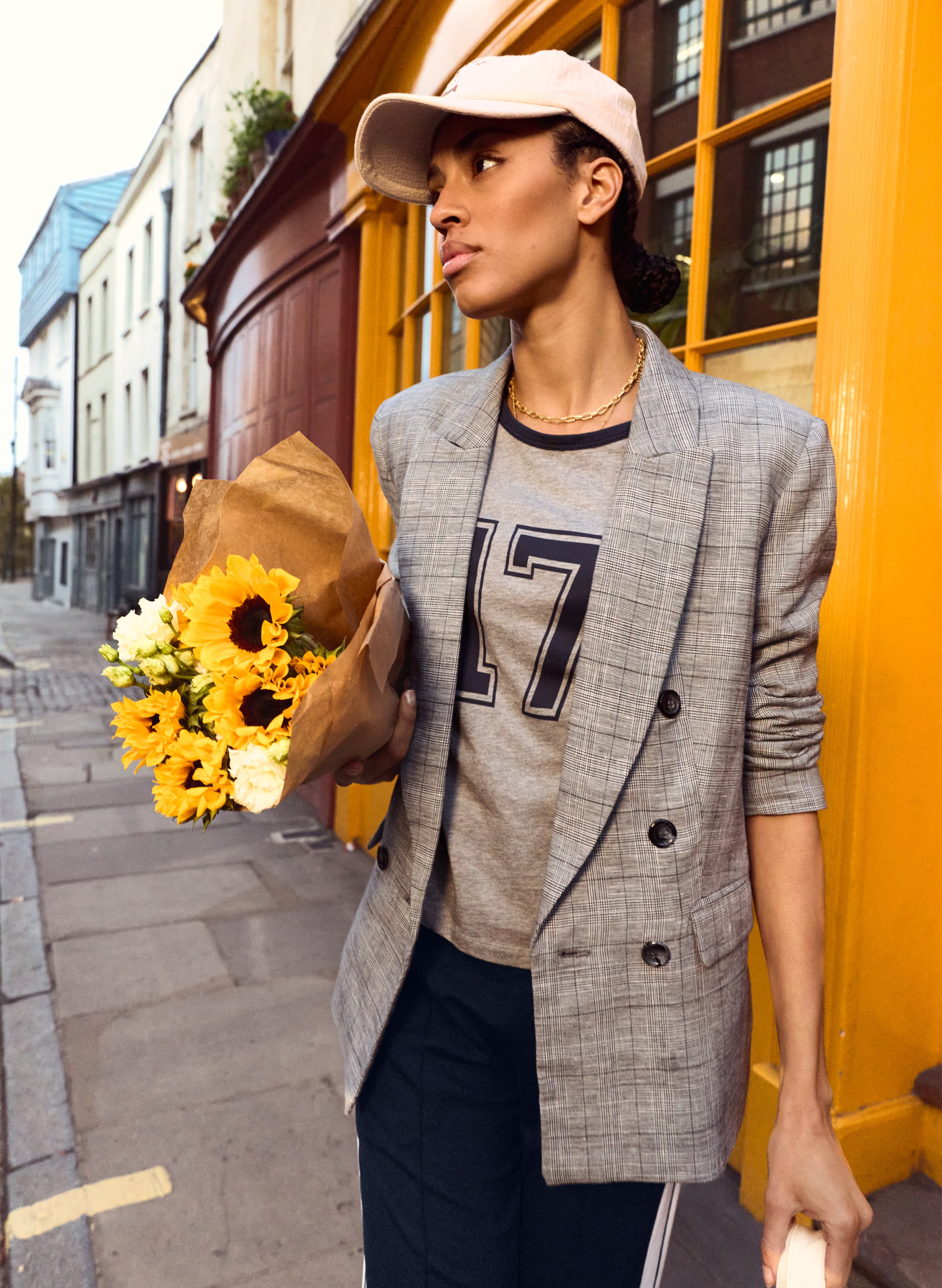 Aaron Organic Cotton Contrast Sleeve Top