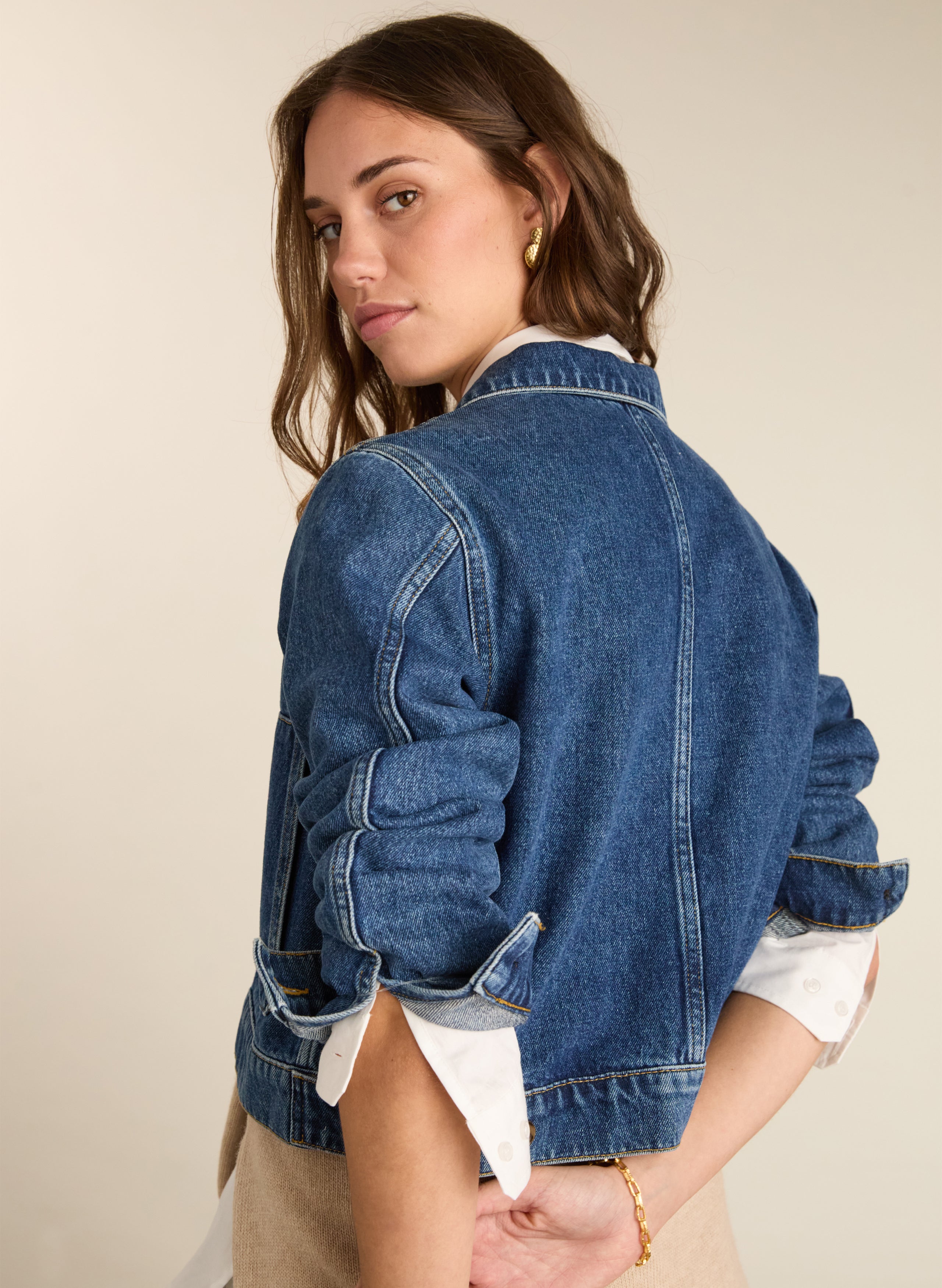 Kristi Organic Cotton Cropped Denim Jacket