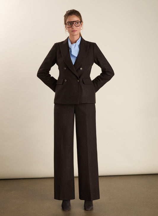 Easton Wool Blend Wide Leg Trousers