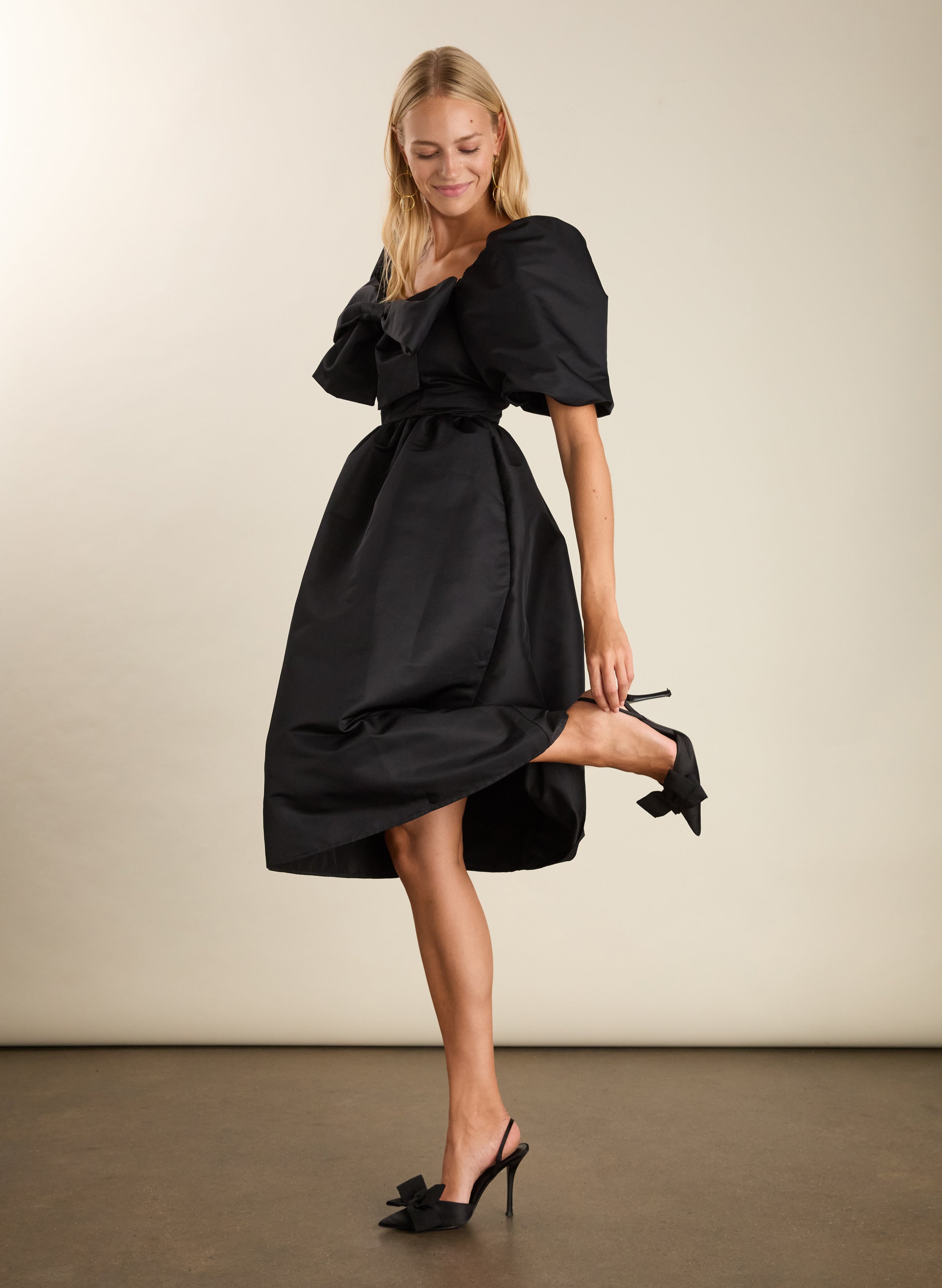 Star Bow Detail Midi Dress