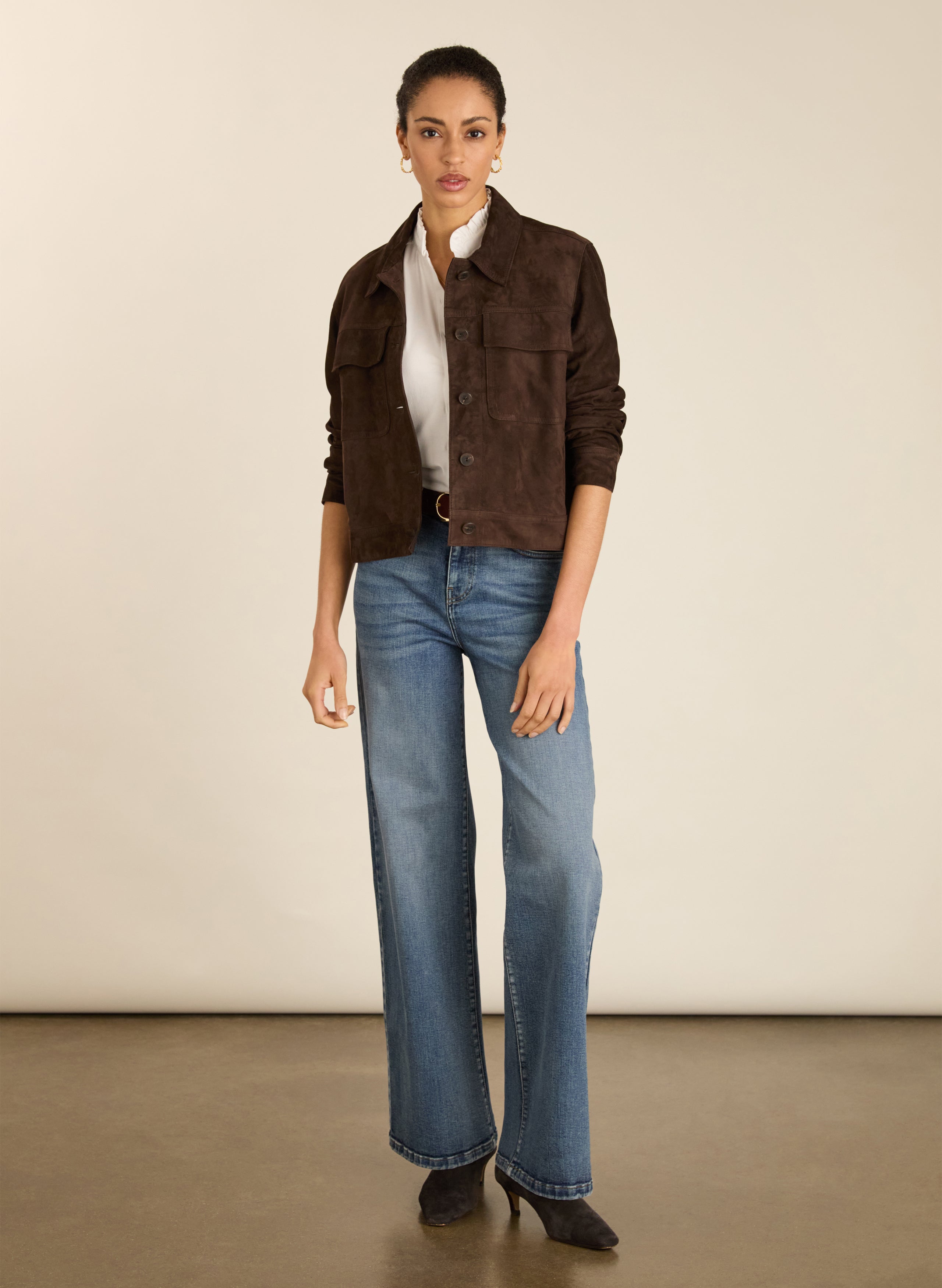 Nellie Suede Trucker Jacket