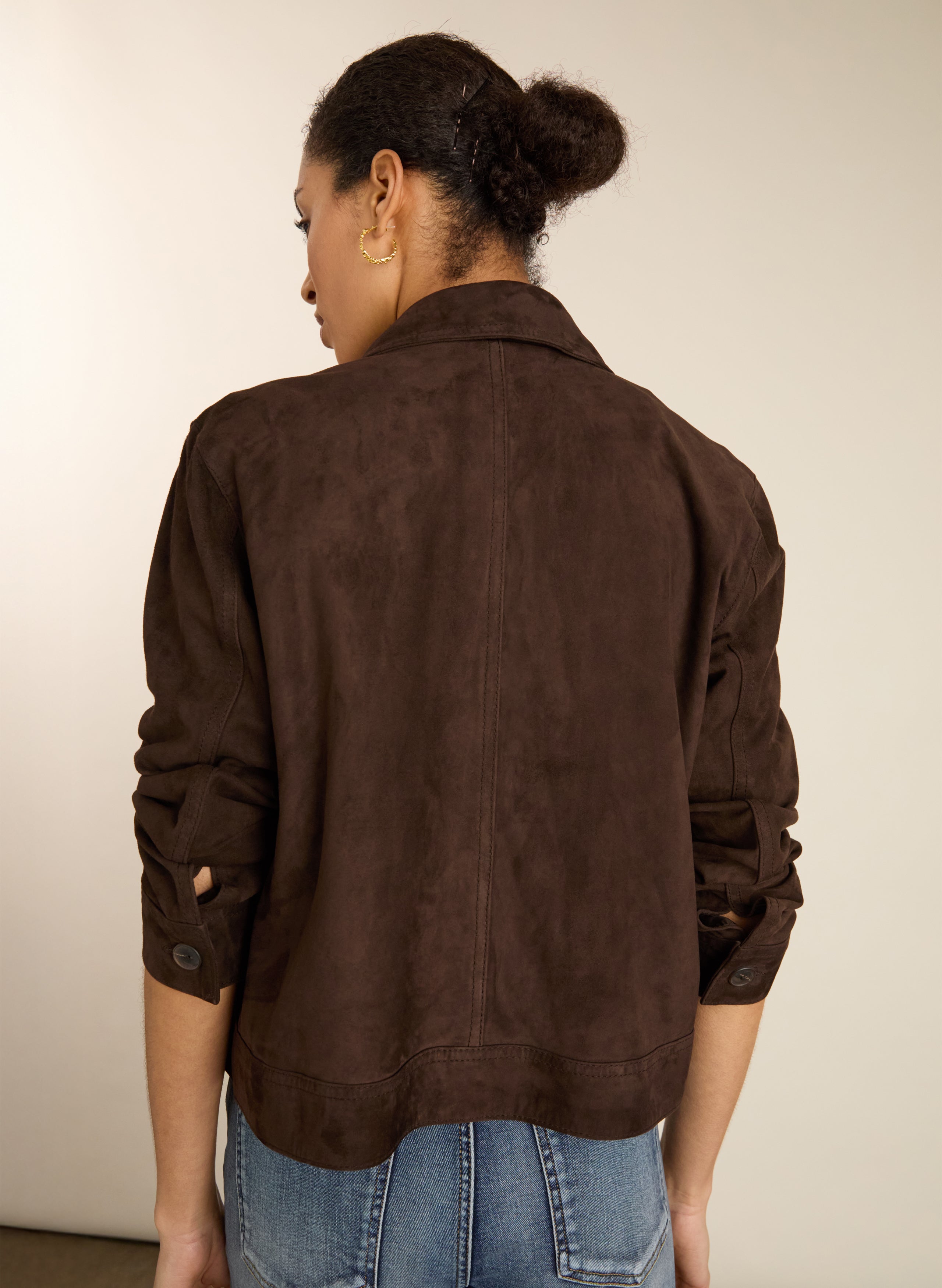 Nellie Suede Trucker Jacket