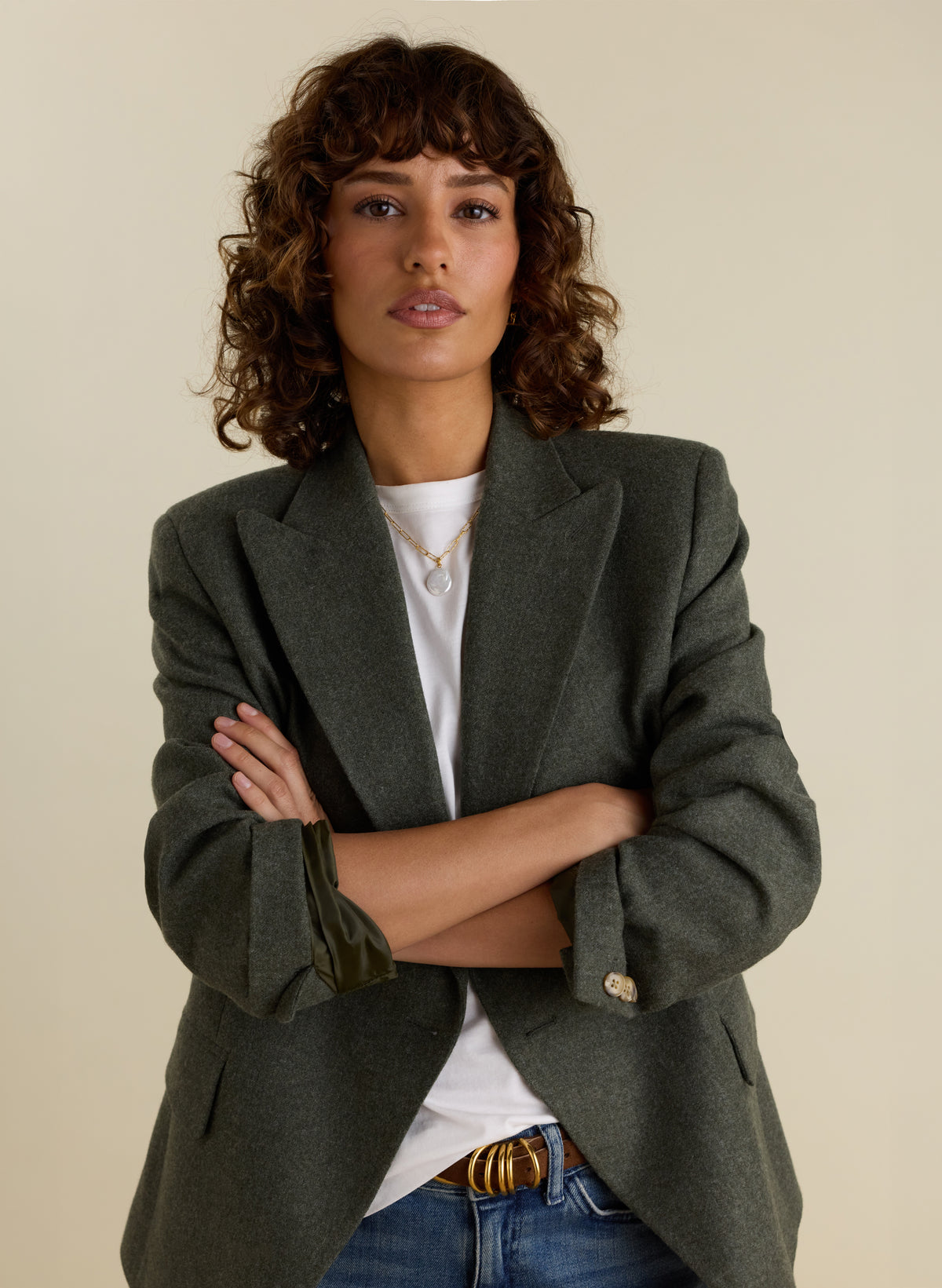 Eva Cinched Waist Wool Blazer
