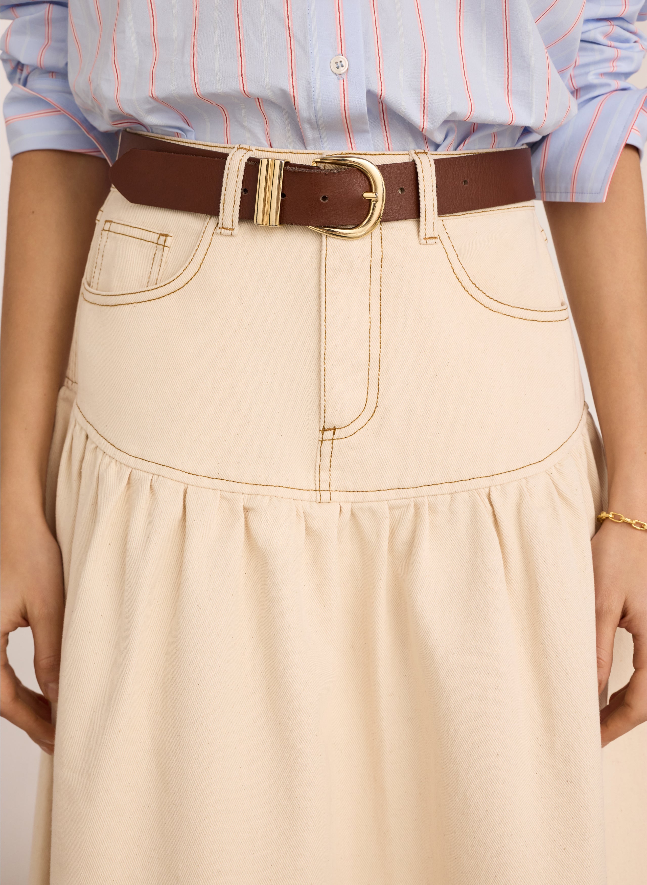 Georgia Organic Denim Midi Skirt