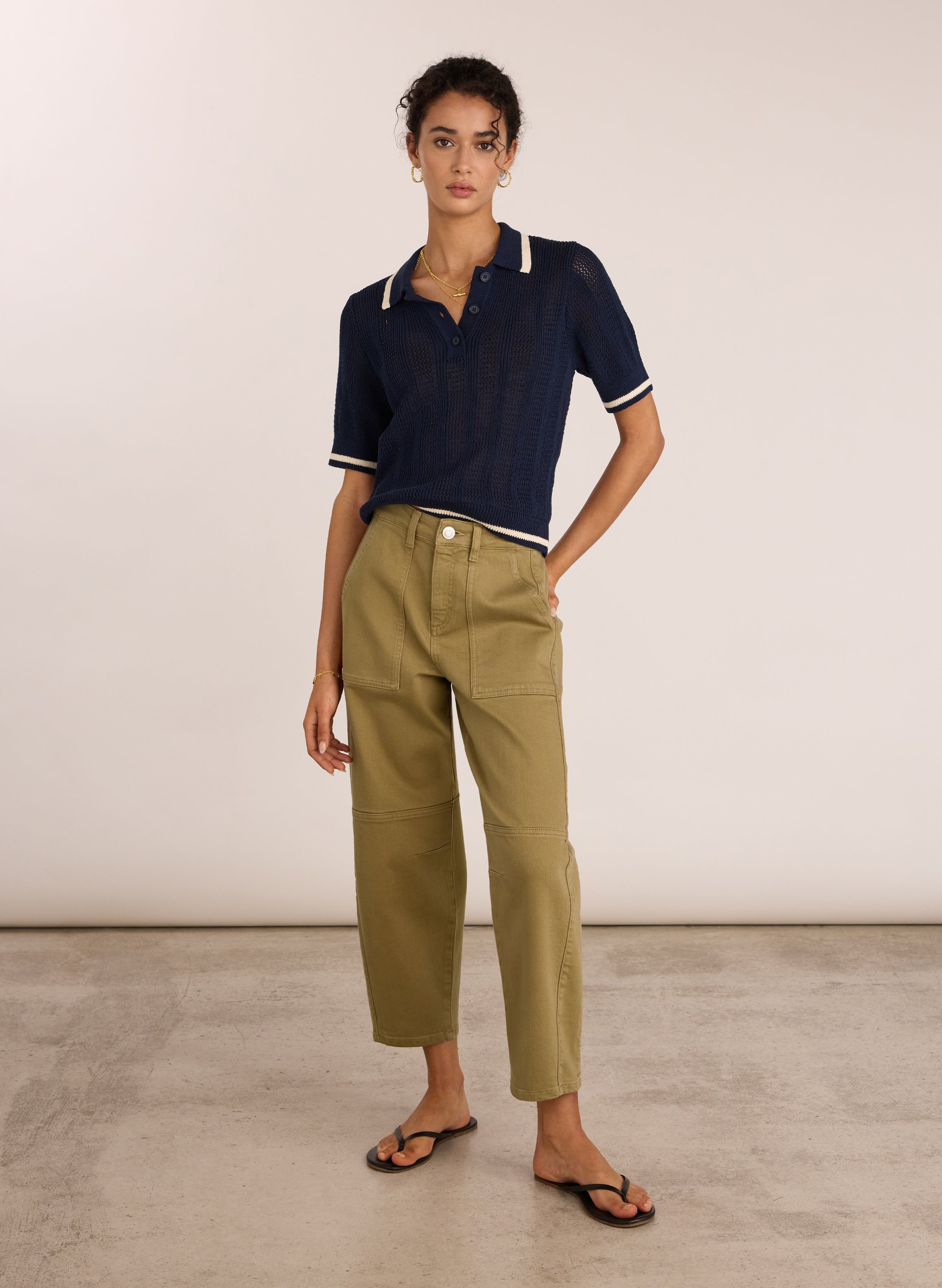 Reece Organic Cotton Stretch Barrel Leg Cargo Jeans