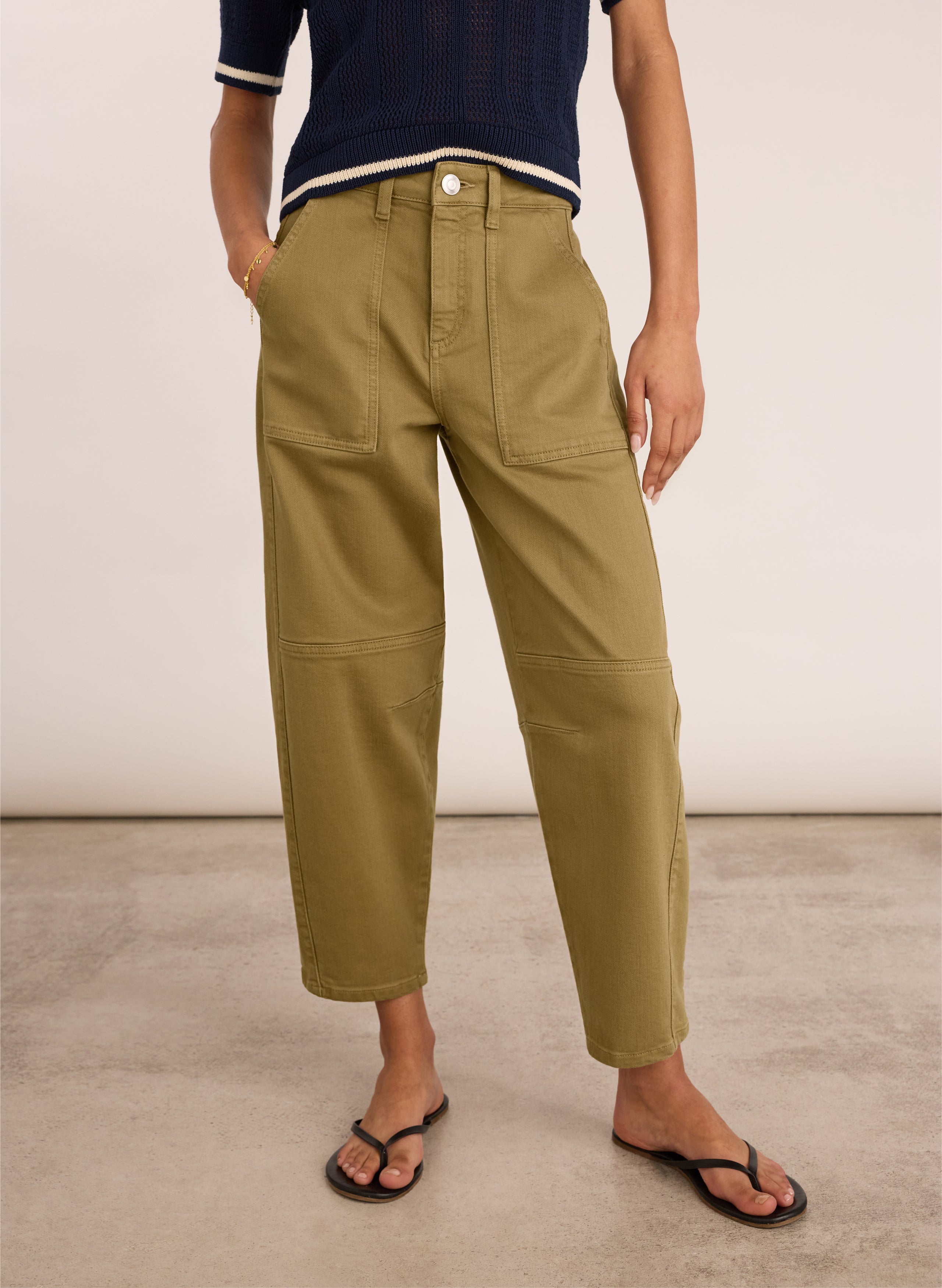 Reece Organic Cotton Stretch Barrel Leg Cargo Jeans