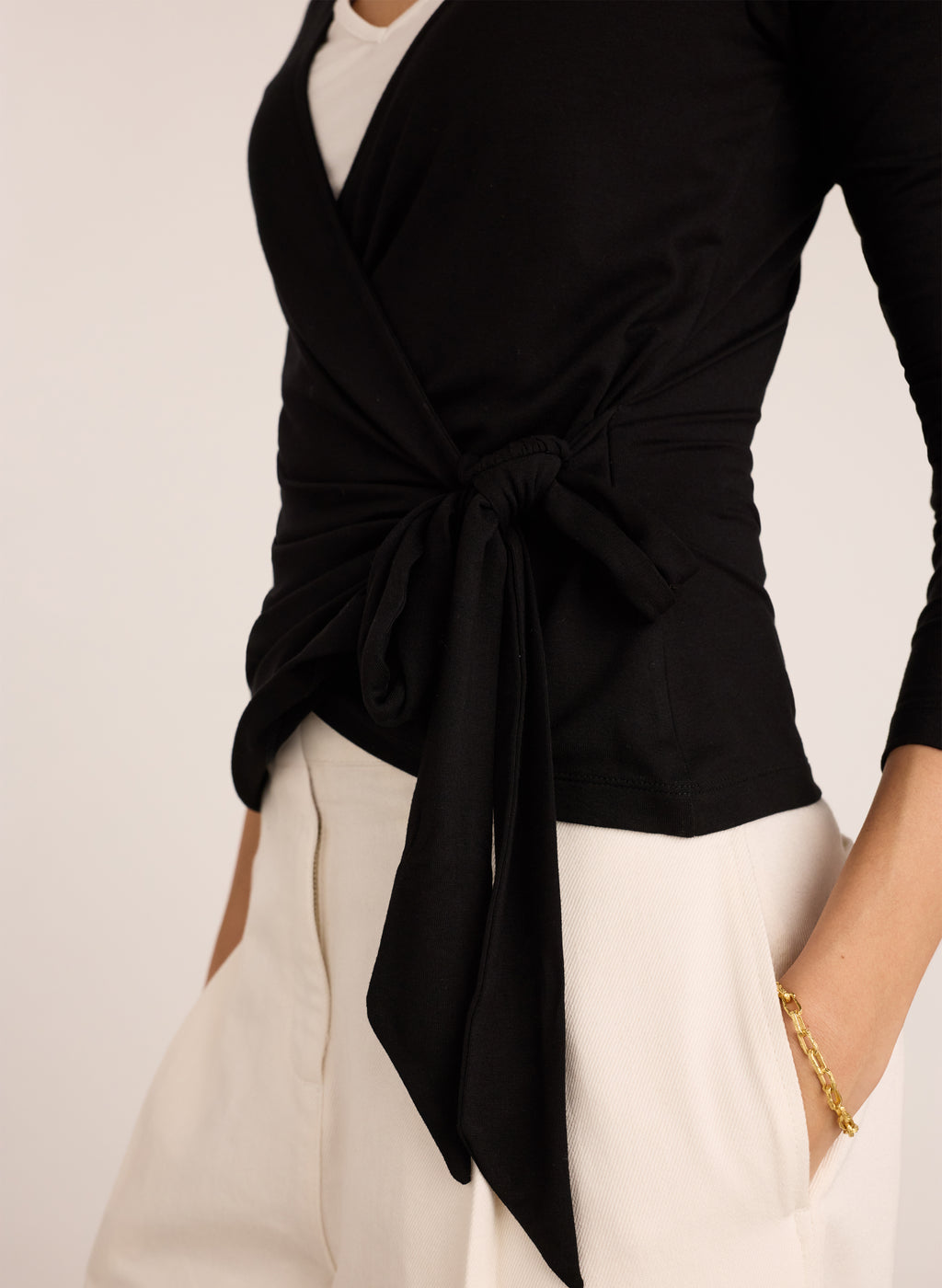 Gabrielle Double Layer Wrap Top