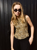 Maggie Printed Sleeveless Smocked Top