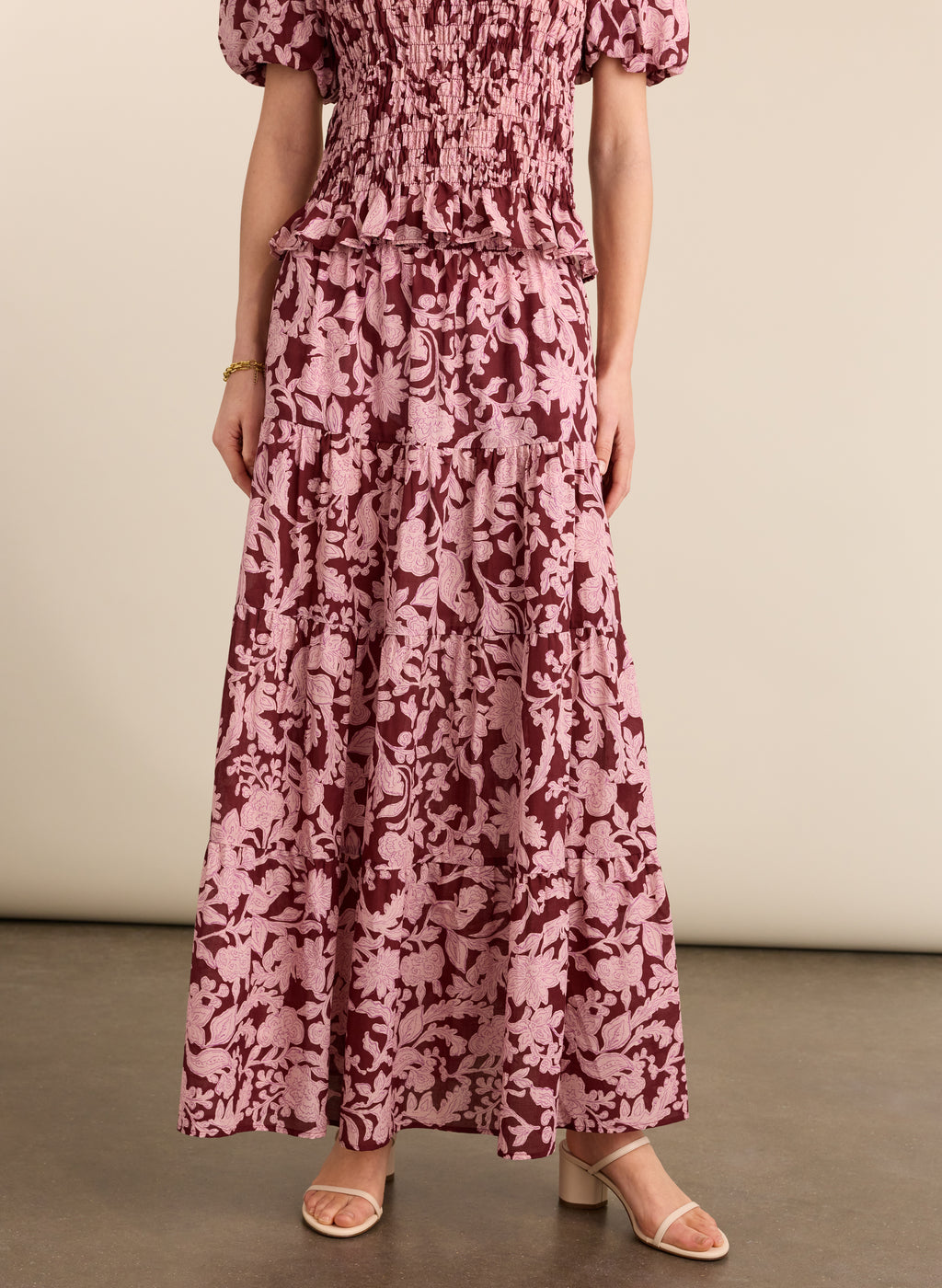 Tammy Organic Printed Midi Skirt