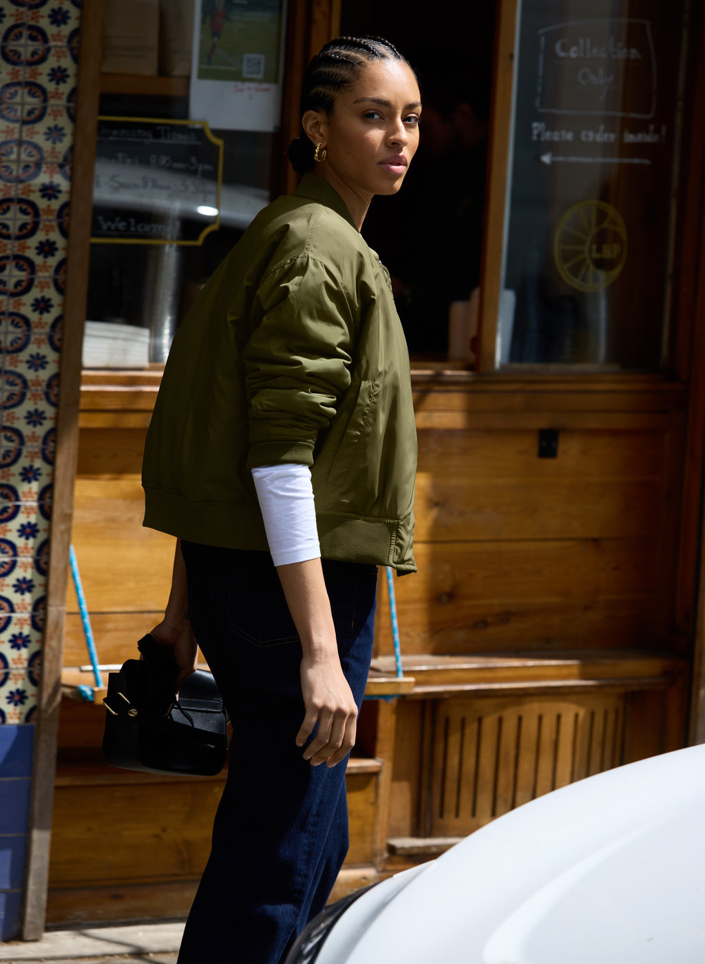 Eve Cropped Bomber Jacket