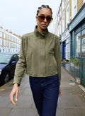 Ida Suede Funnel Neck Bomber Jacket