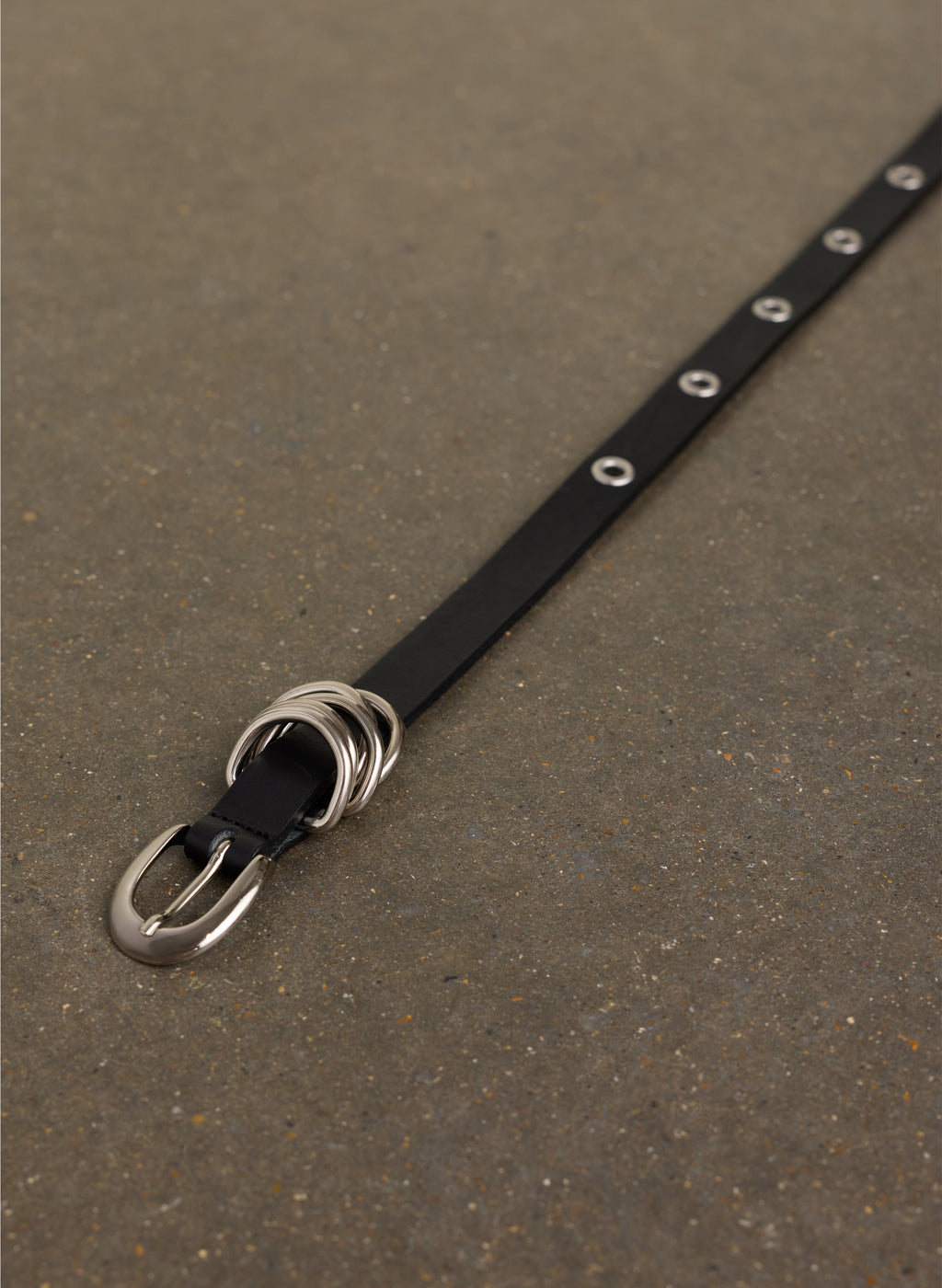 Ada Studded Leather Belt - Silver