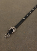 Ada Studded Leather Belt - Silver