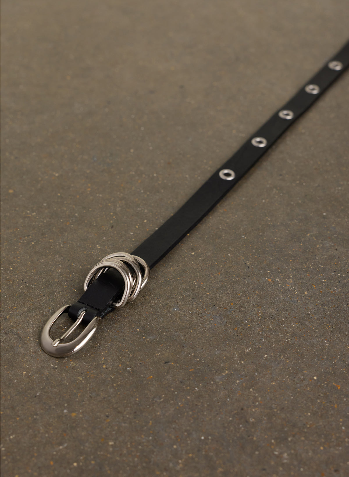 Ada Studded Leather Belt - Silver