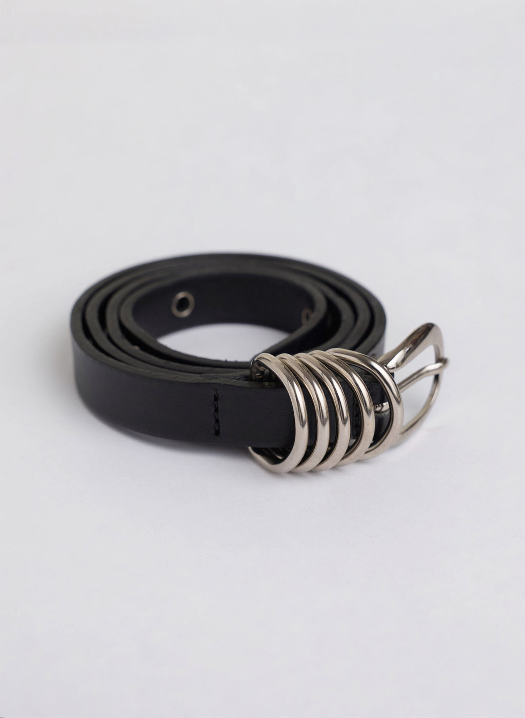 Ada Studded Leather Belt - Silver
