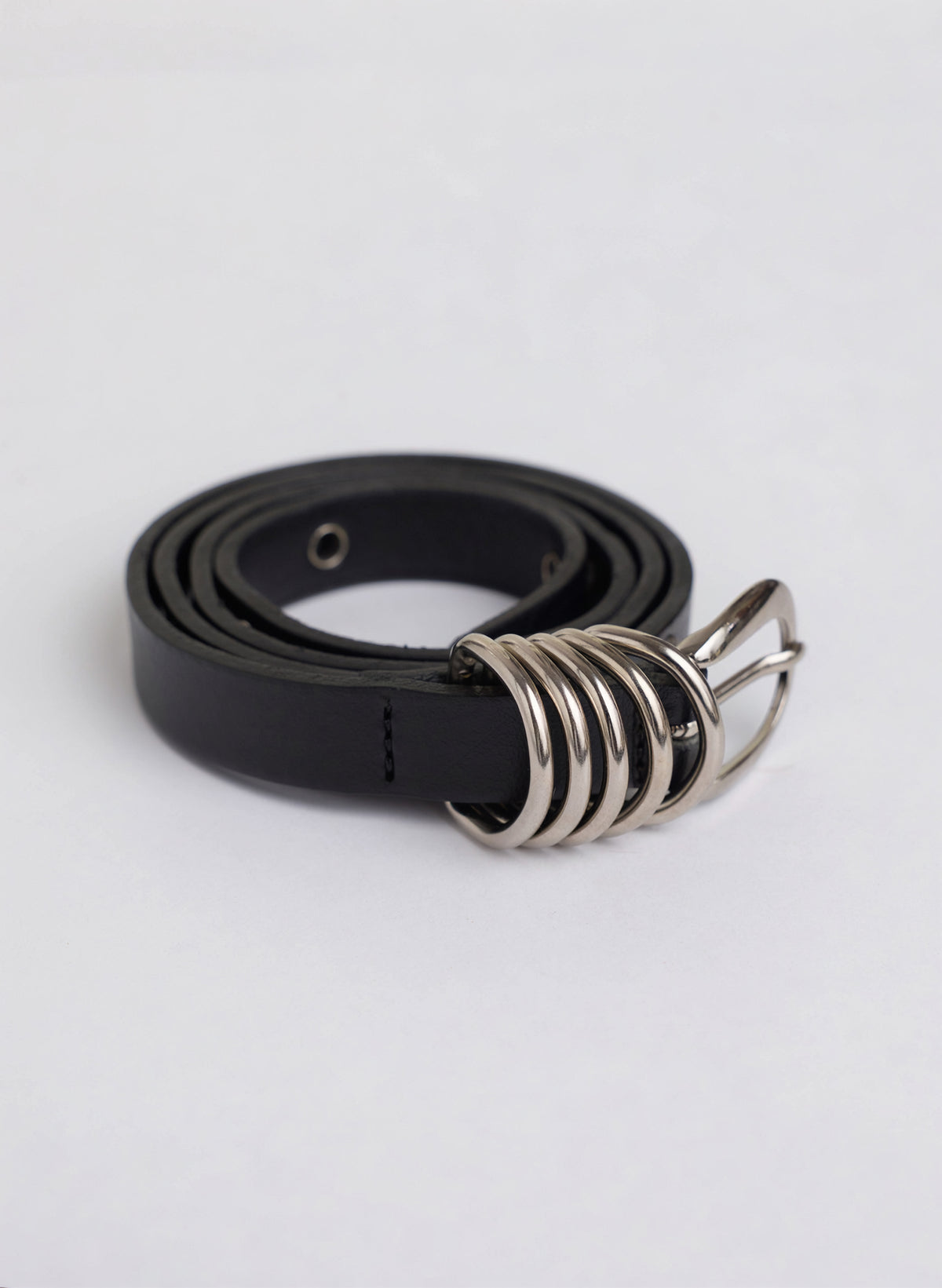 Ada Studded Leather Belt - Silver