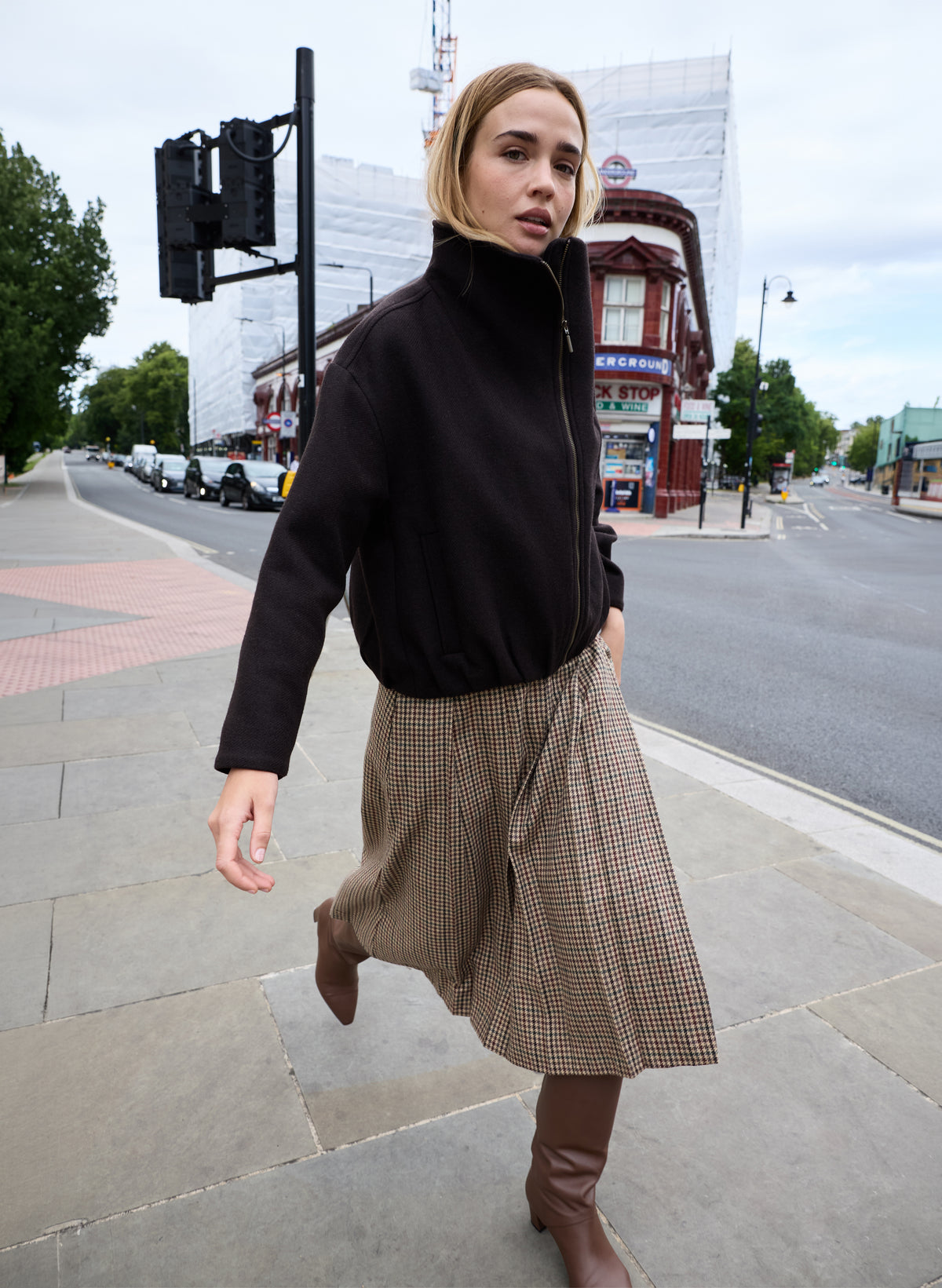 Vicky Pleated Wrap Skirt