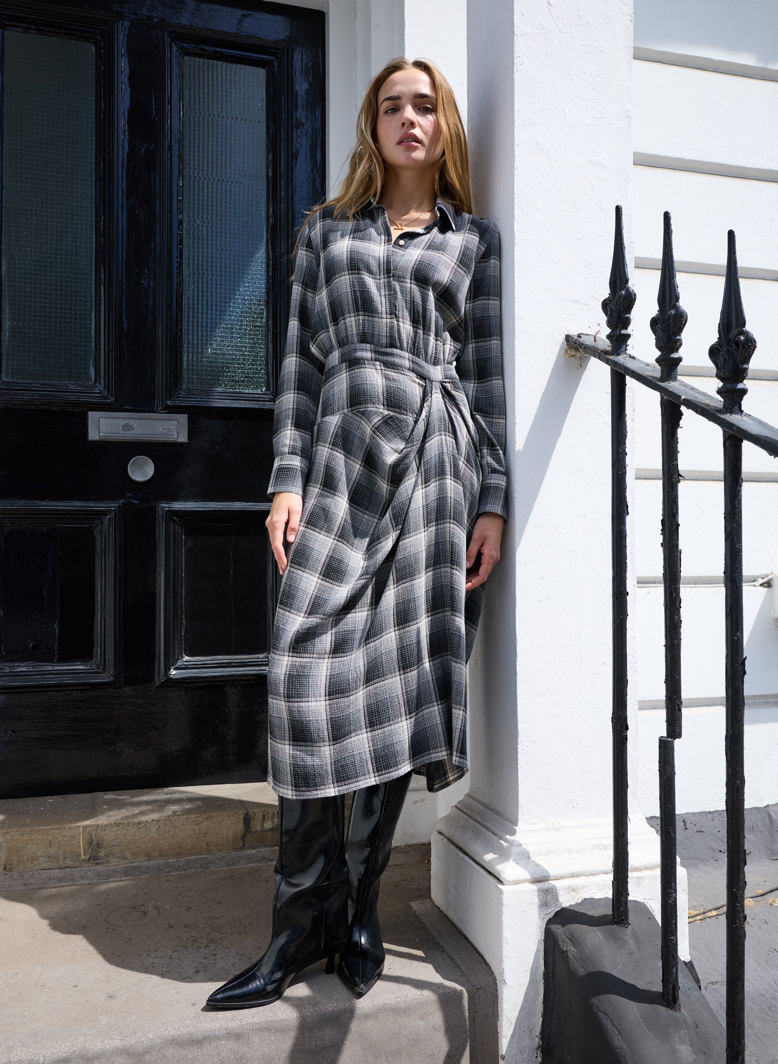 Tami Check Shirt Dress