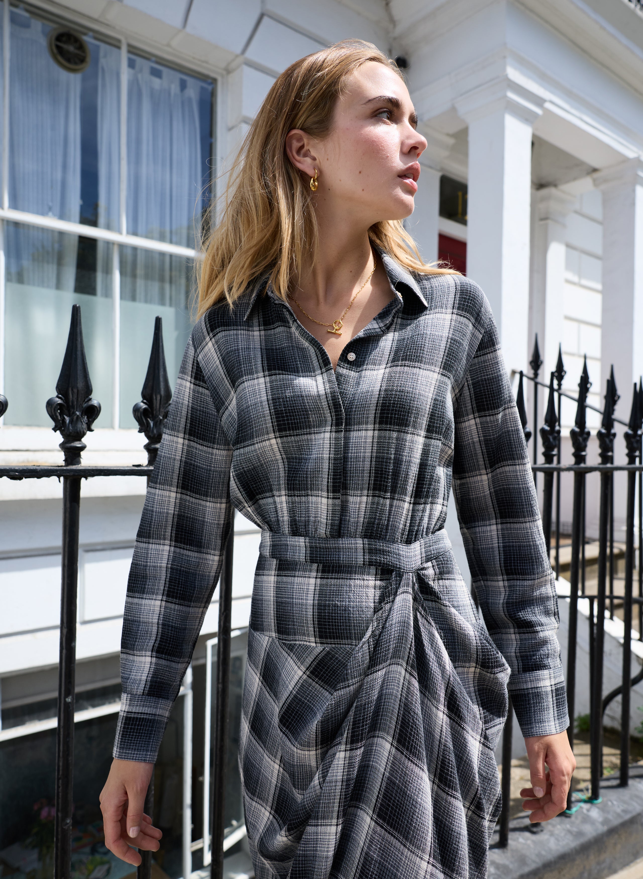 Tami Check Shirt Dress
