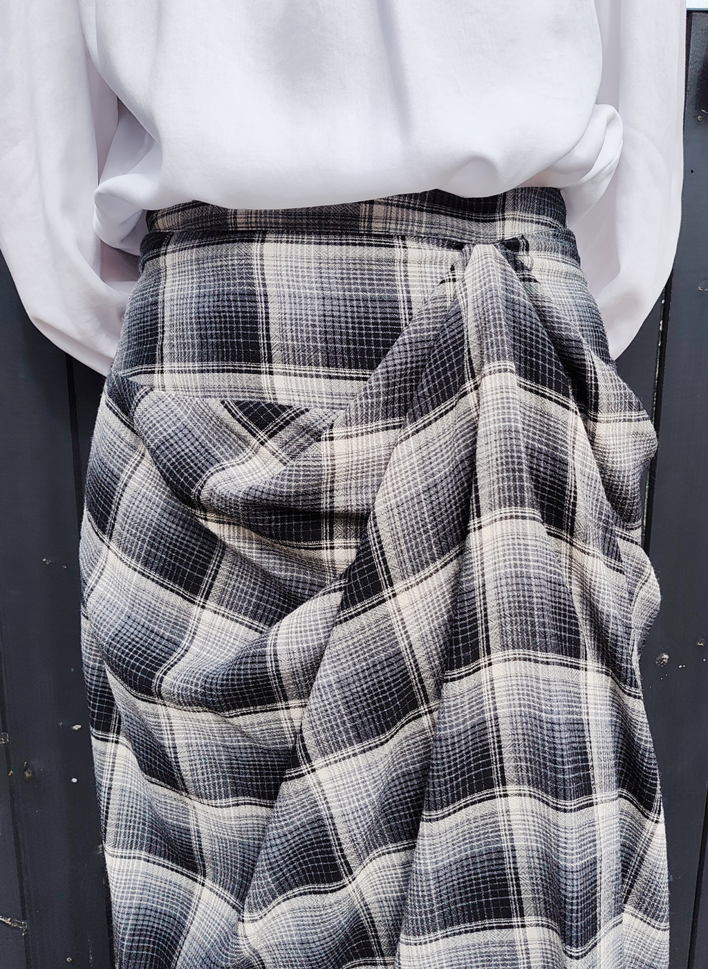 Kaia Check Midi Skirt