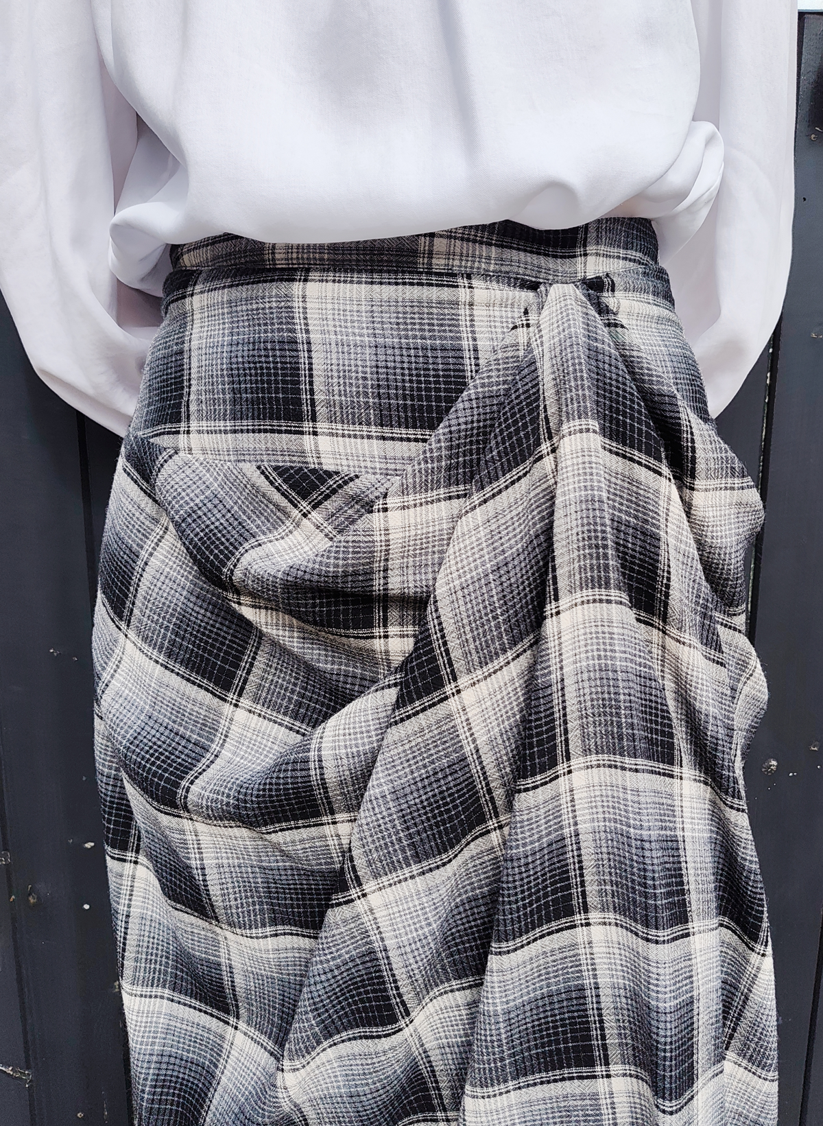 Kaia Check Midi Skirt