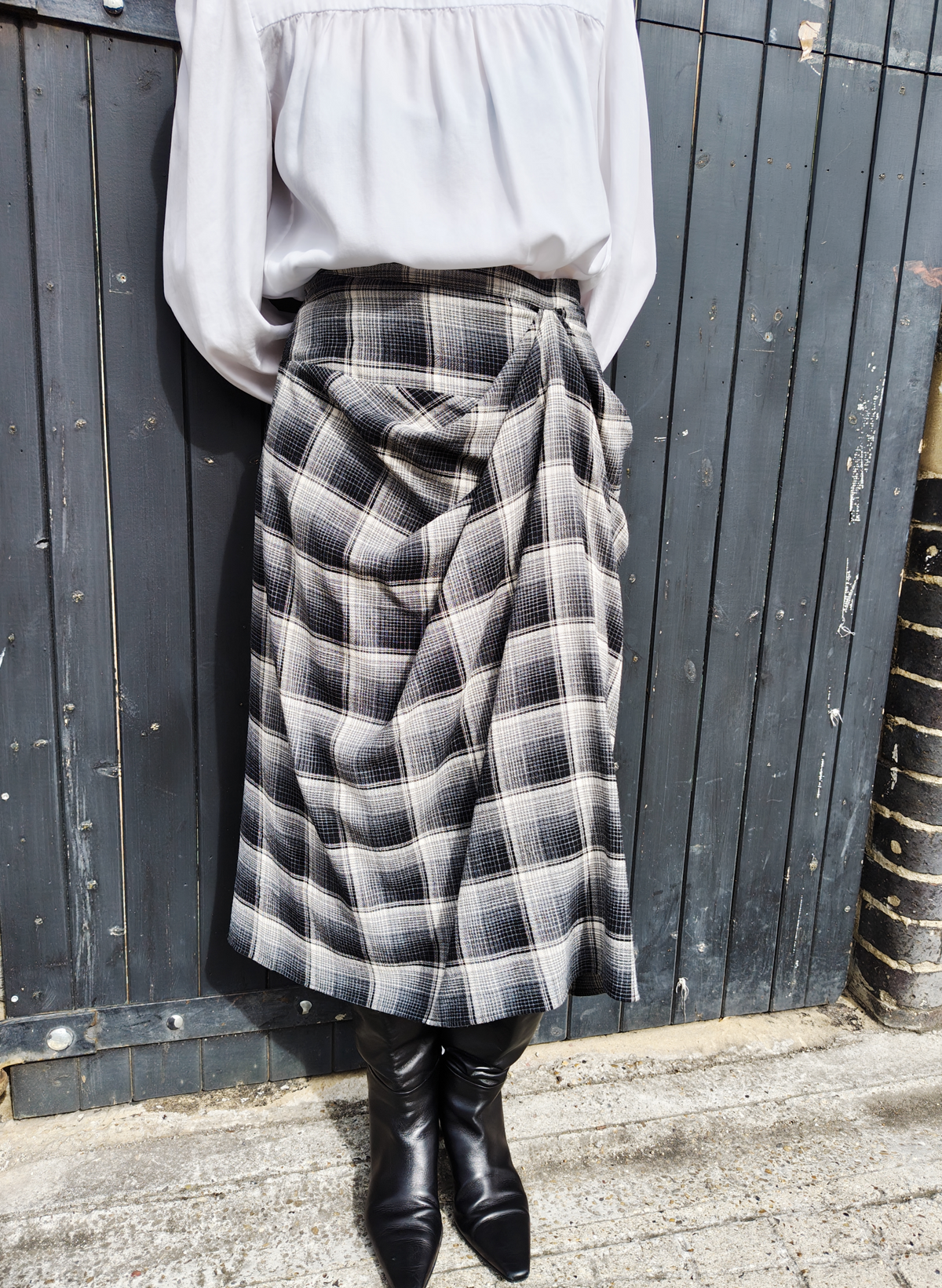 Kaia Check Midi Skirt