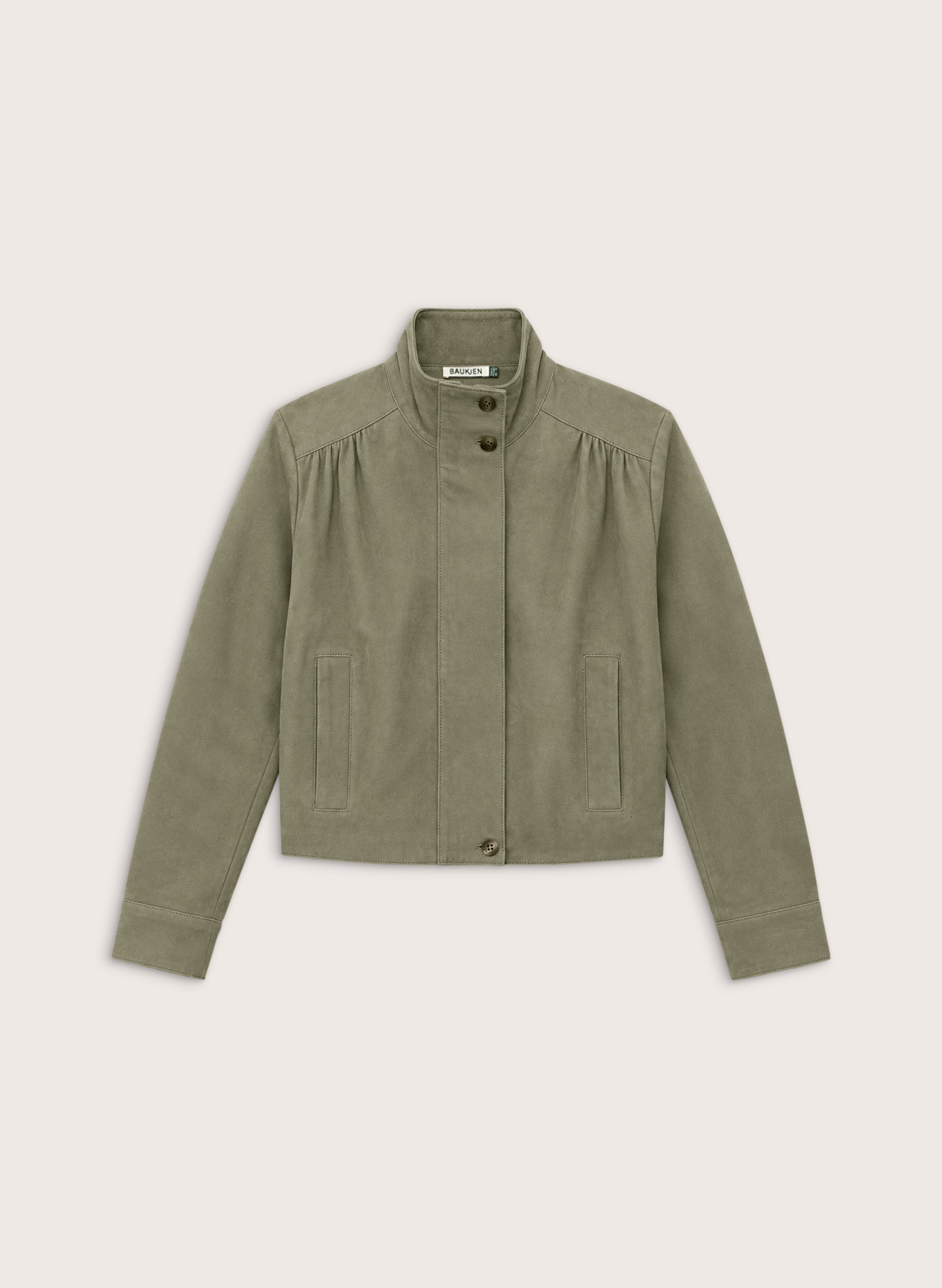 Ida Suede Funnel Neck Bomber Jacket