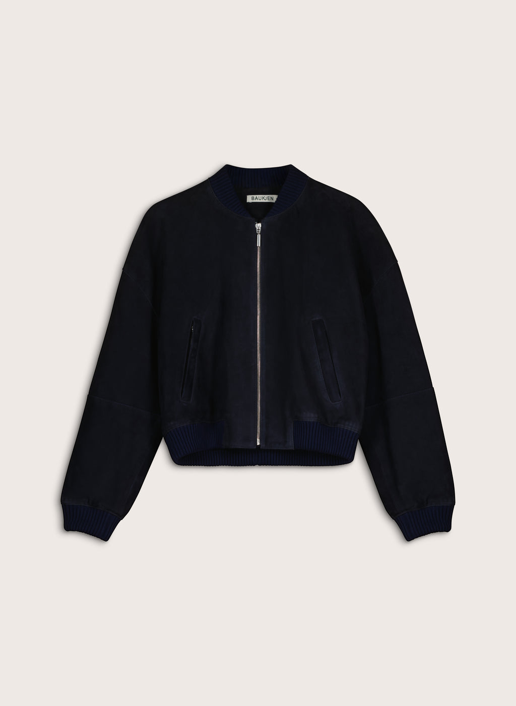 Quinn Suede Cropped Bomber Jacket